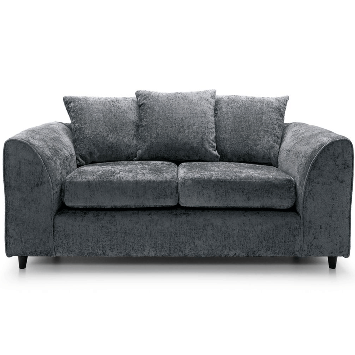 GILLIVER Crushed Chenille Fabric 2 Seater Scatterback Sofa - Dark Grey