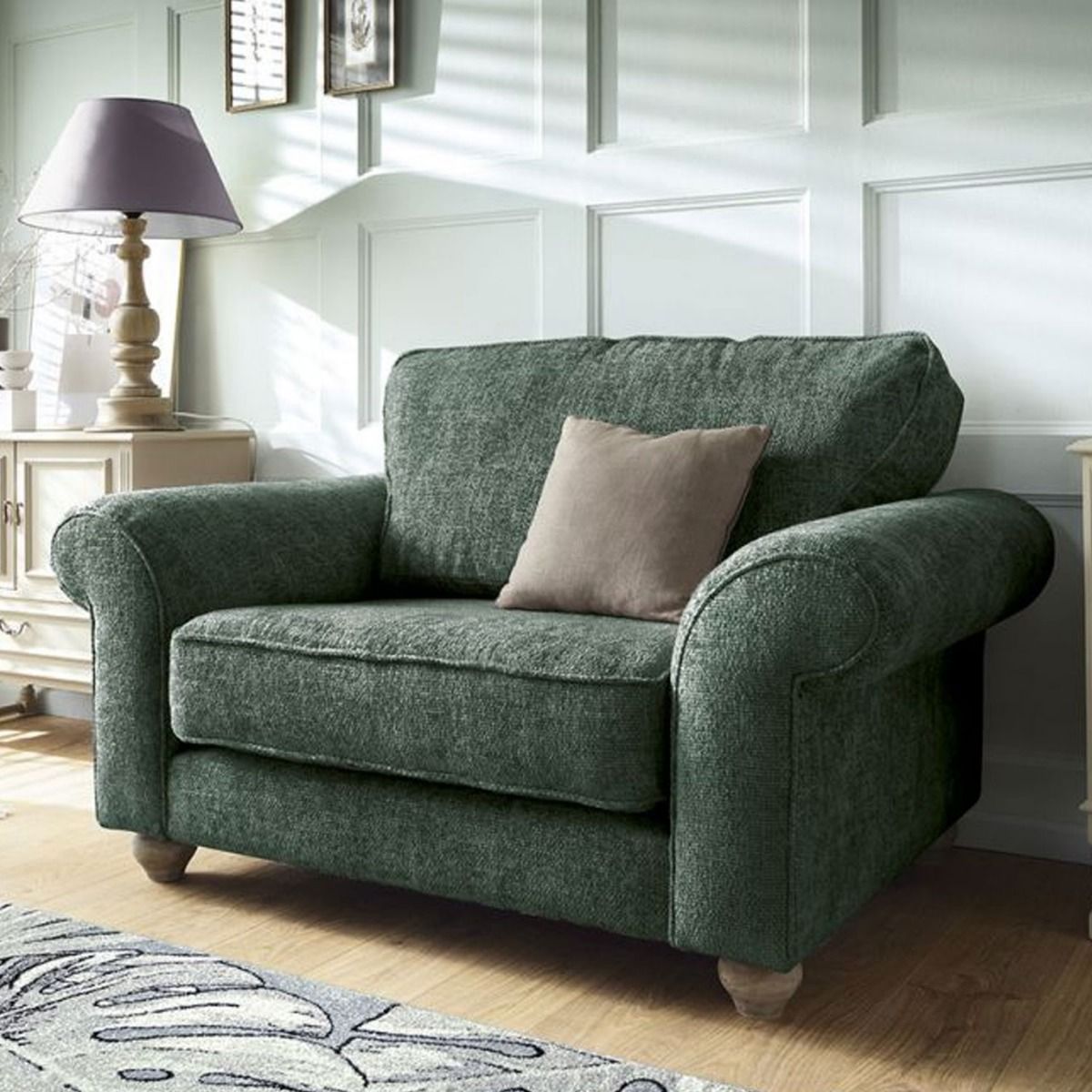 ZAZZLES Chenille Fabric Cuddle Chair - Jungle Green