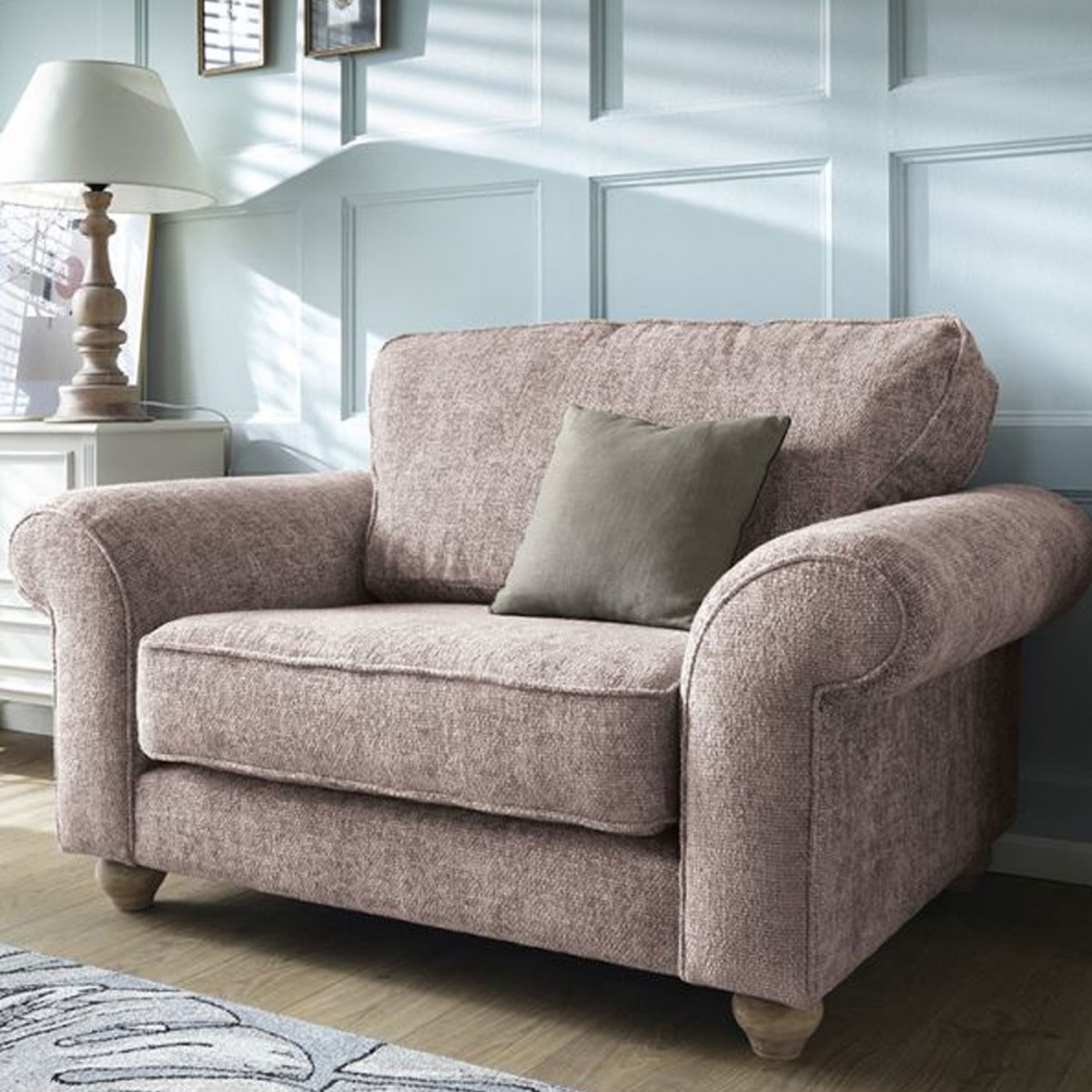 ZAZZLES Chenille Fabric Cuddle Chair - Woodrose