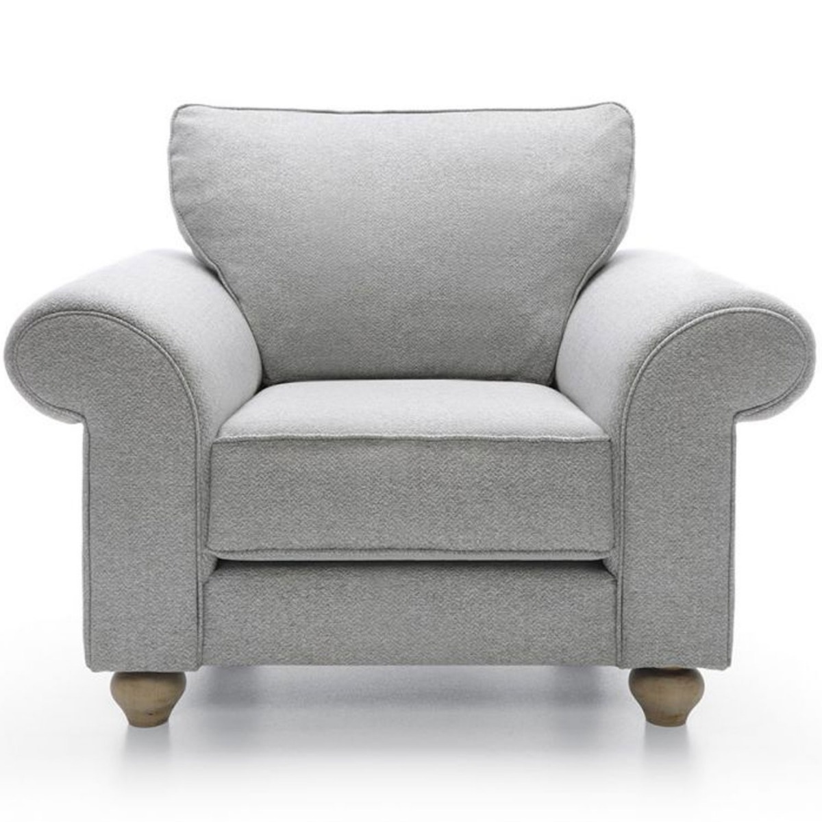 ZAZZLES Chenille Fabric Armchair - Light Grey