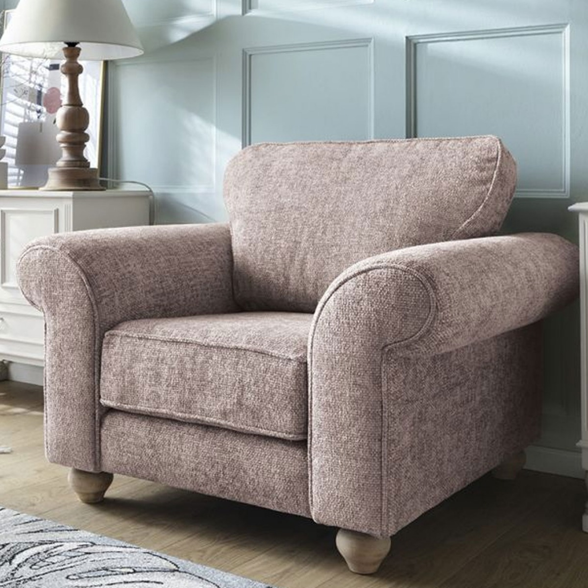 ZAZZLES Chenille Fabric Armchair - Woodrose