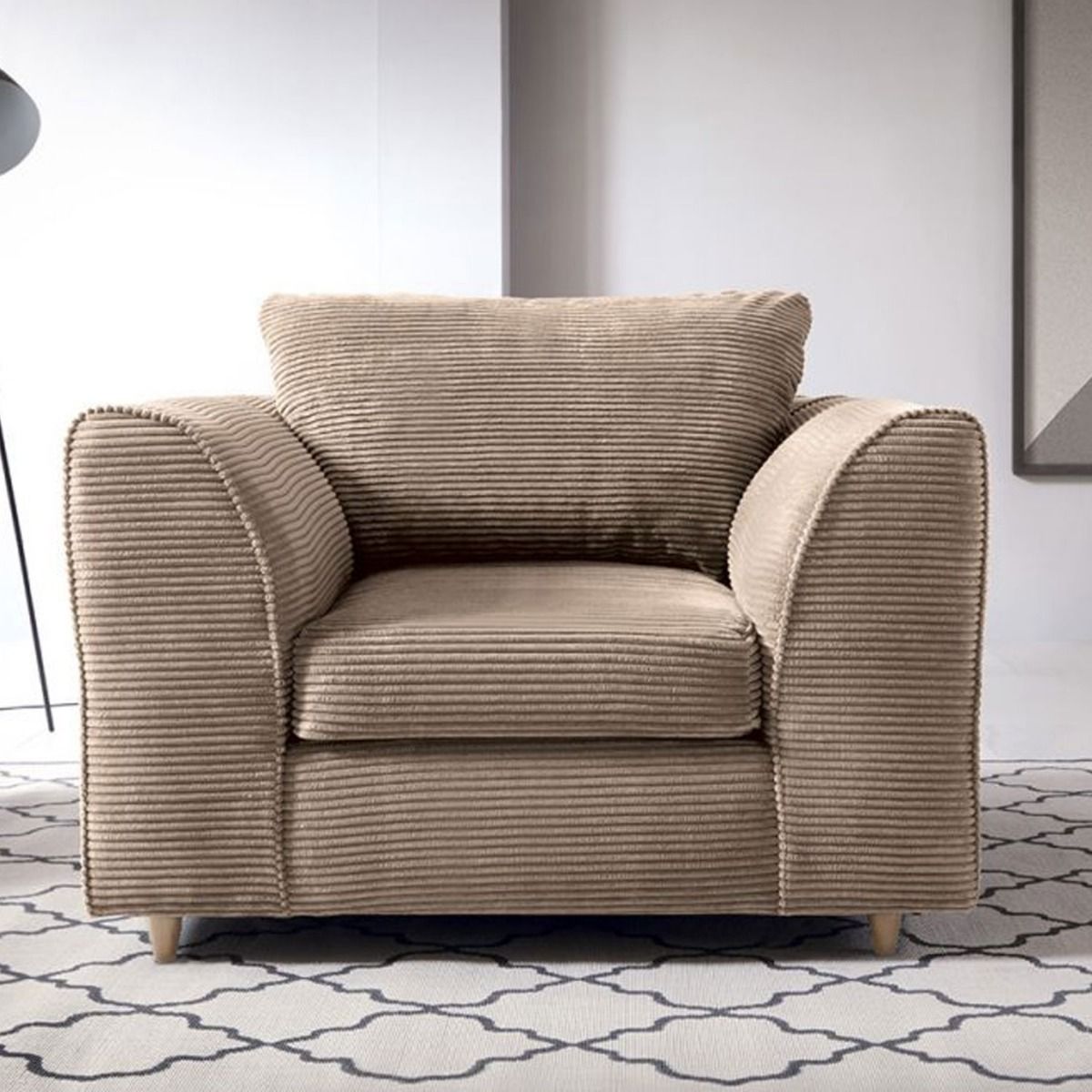 JASMINE Jumbo Cord Armchair - Brown