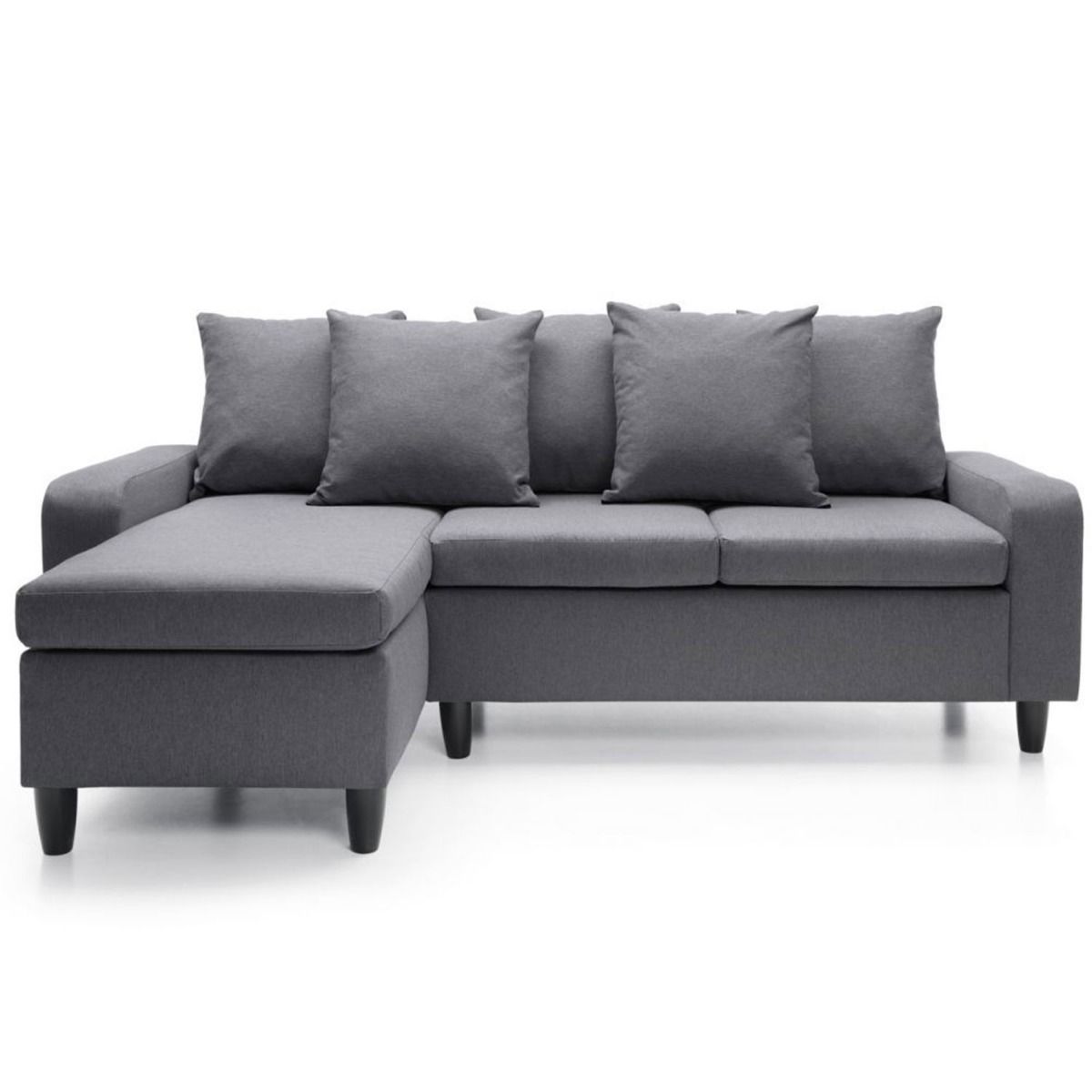PONTOON Fabric 4 Seater L Shaped - Left Hand Facing Corner Sofa - Dark Grey