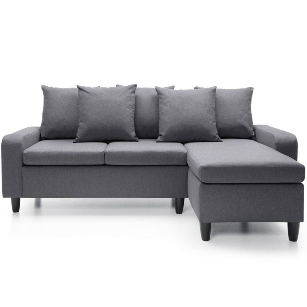 PONTOON Fabric 4 Seater L Shaped - Right Hand Facing Corner Sofa - Dark Grey