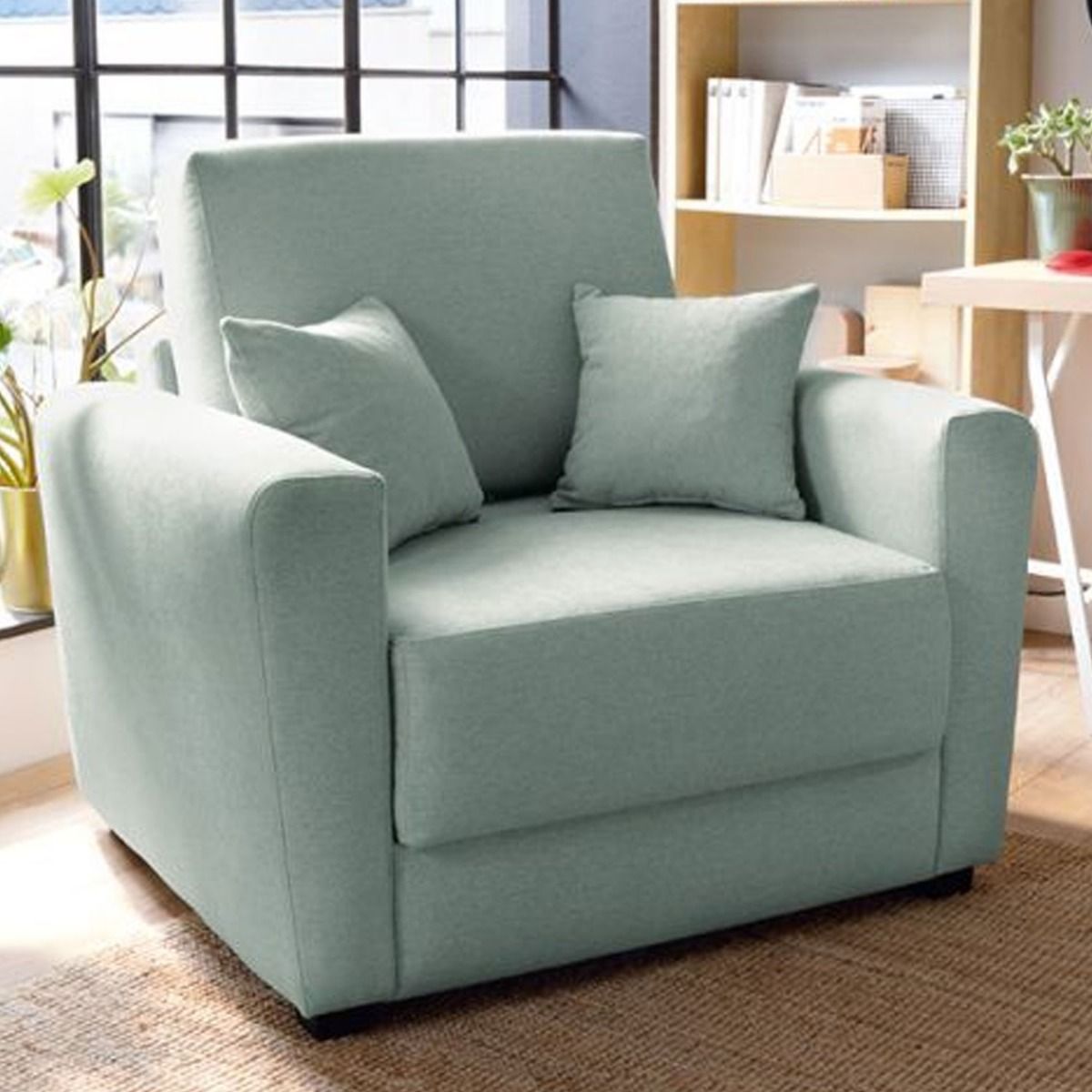 ALEXANDER Linen Fabric Single Sofa Bed - Pistachio Green