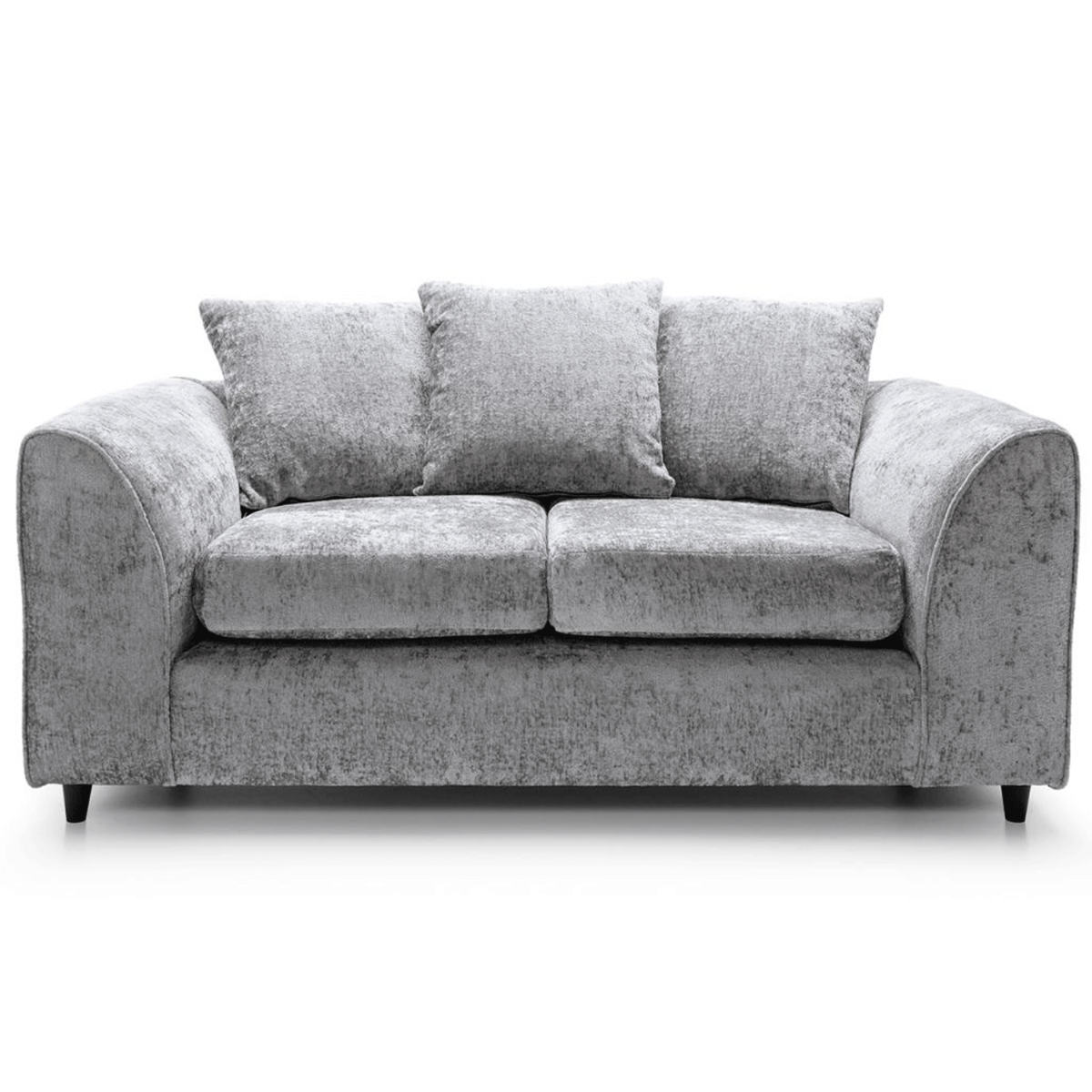 GILLIVER Crushed Chenille Fabric 2 Seater Scatterback Sofa - Light Grey