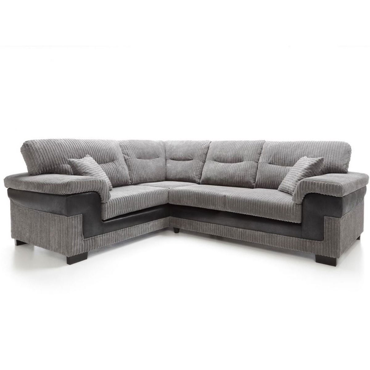 Nathaniel Corner Sofa - Left Arm Black and Grey