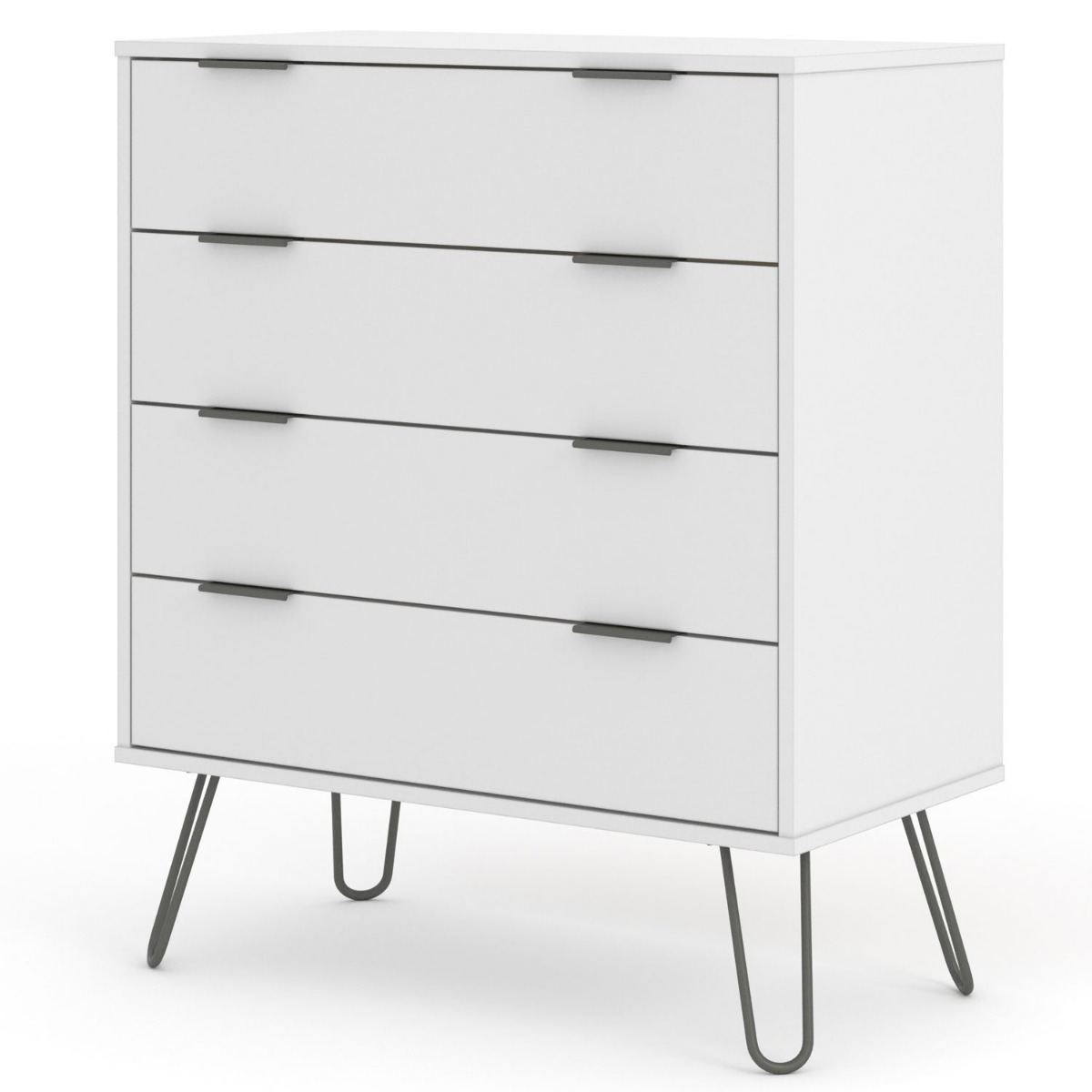 ARTA White Chest of Drawers - Medium-sized, 4 Drawers