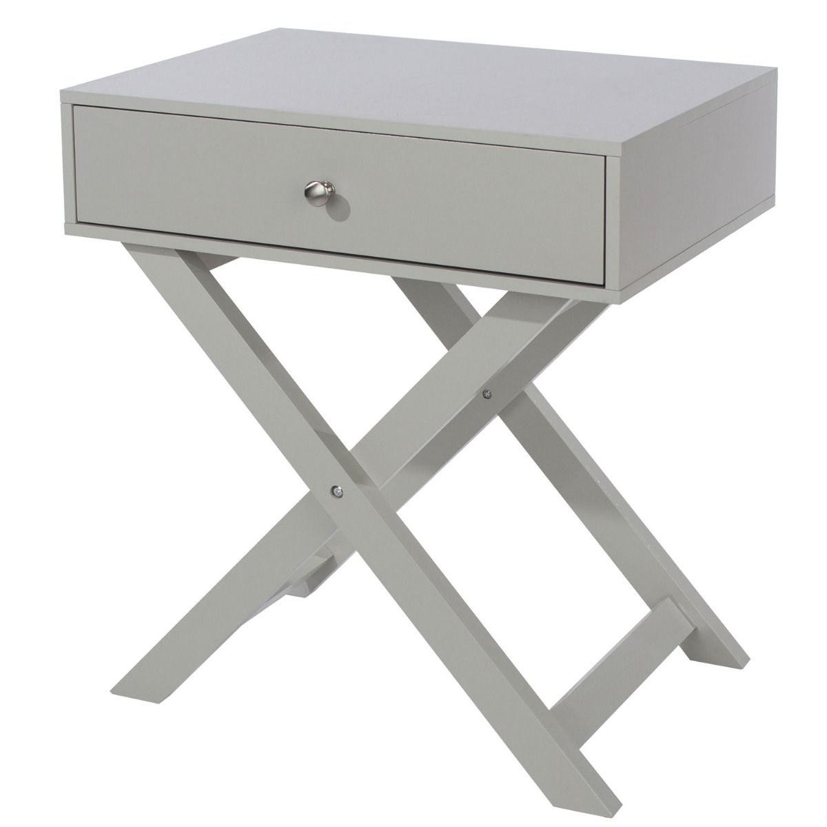 Bedside Table - ALVA 1 Drawer Nightstand Grey 55cm