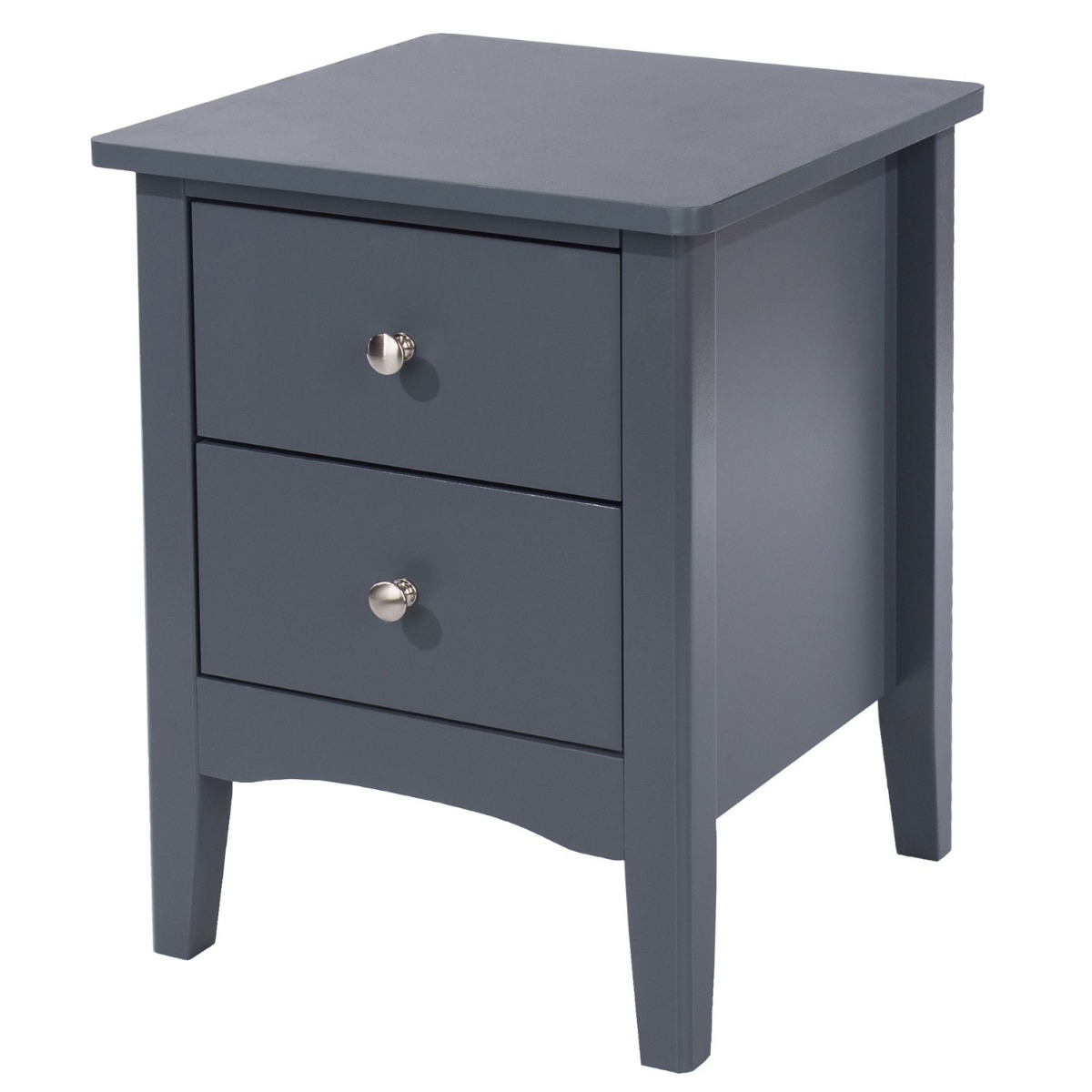 Bedside Table - COMO 2 Drawer Nightstand Blue 38cm