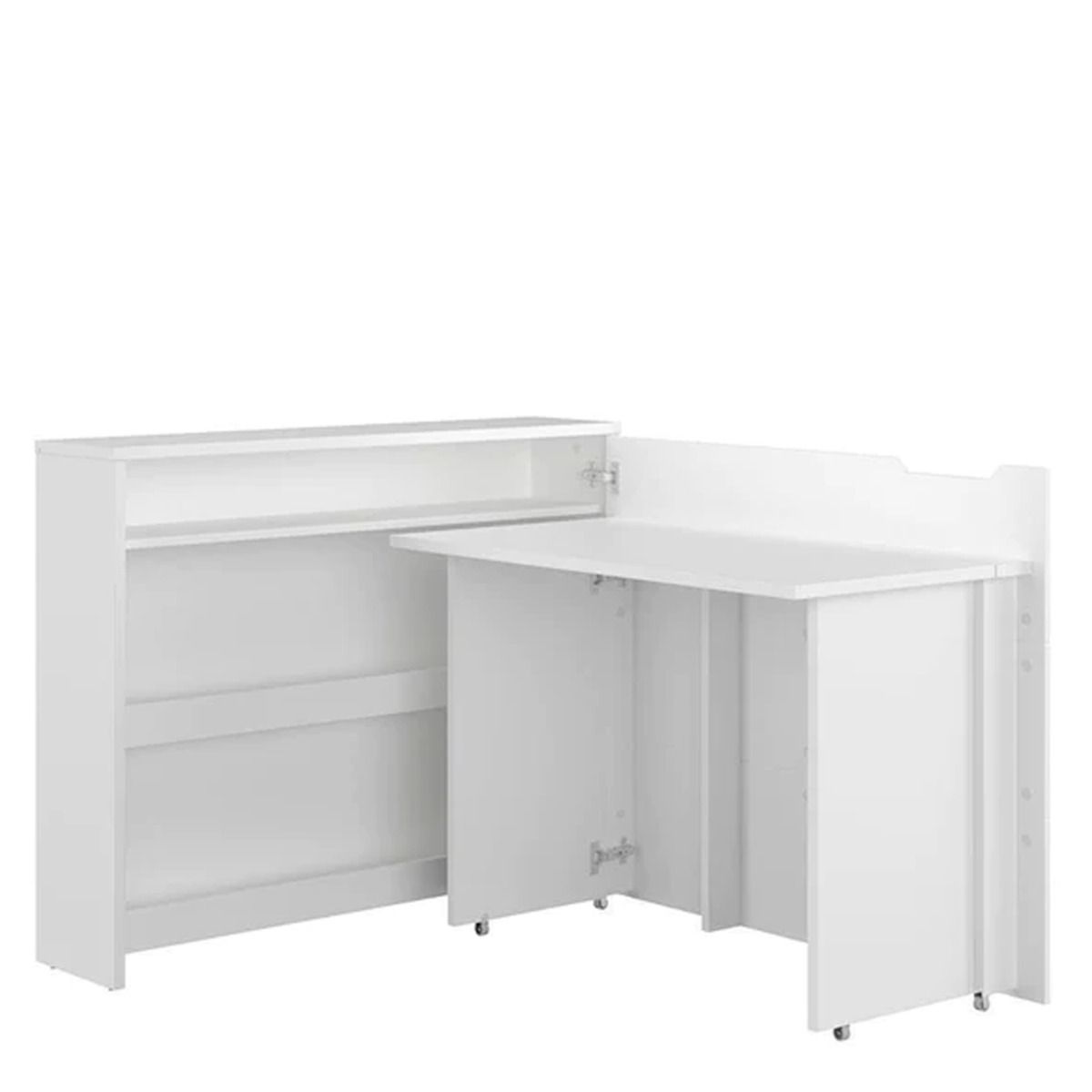 Work Concept Convertible Secret Desk With Storage White Gloss - Right