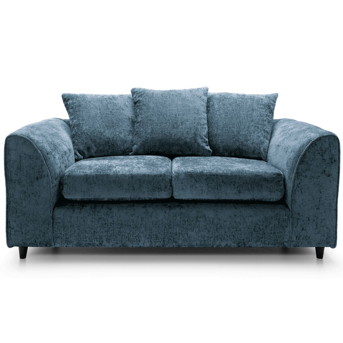GILLIVER Crushed Chenille Fabric 2 Seater Scatterback Sofa - Dark Blue
