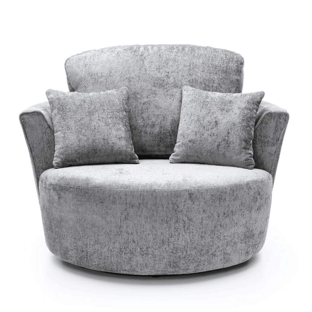 GILLIVER Crushed Chenille Fabric Swivel Chair - Light Grey