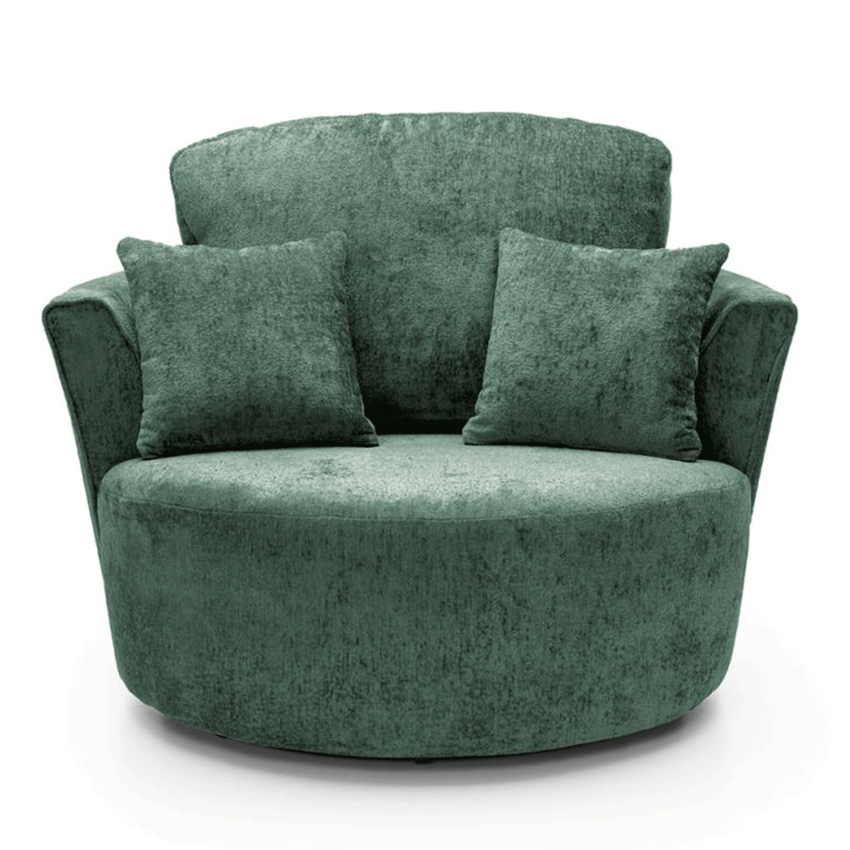 GILLIVER Crushed Chenille Fabric Swivel Chair - Rifle Green