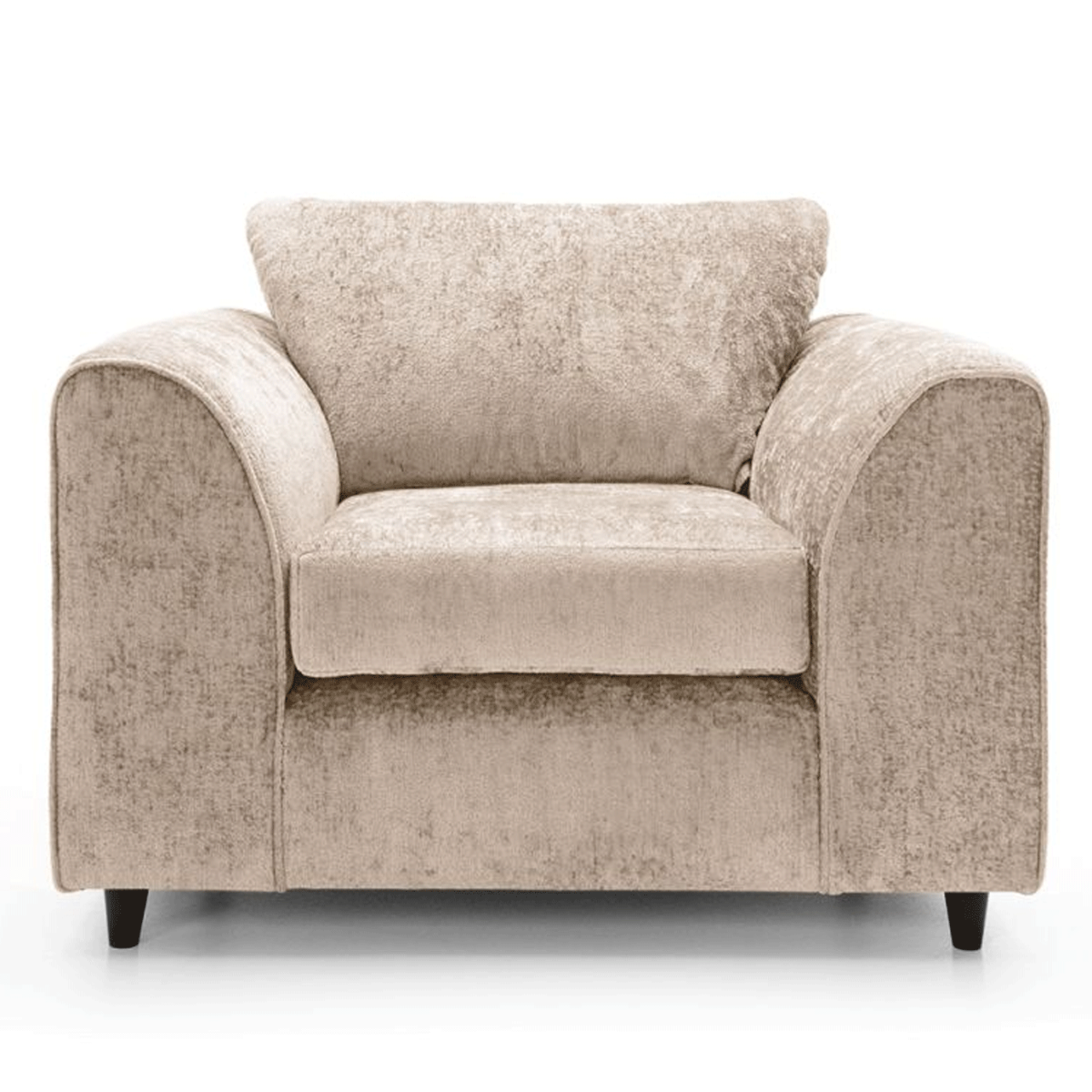 GILLIVER Crushed Chenille Fabric Armchair - Cream