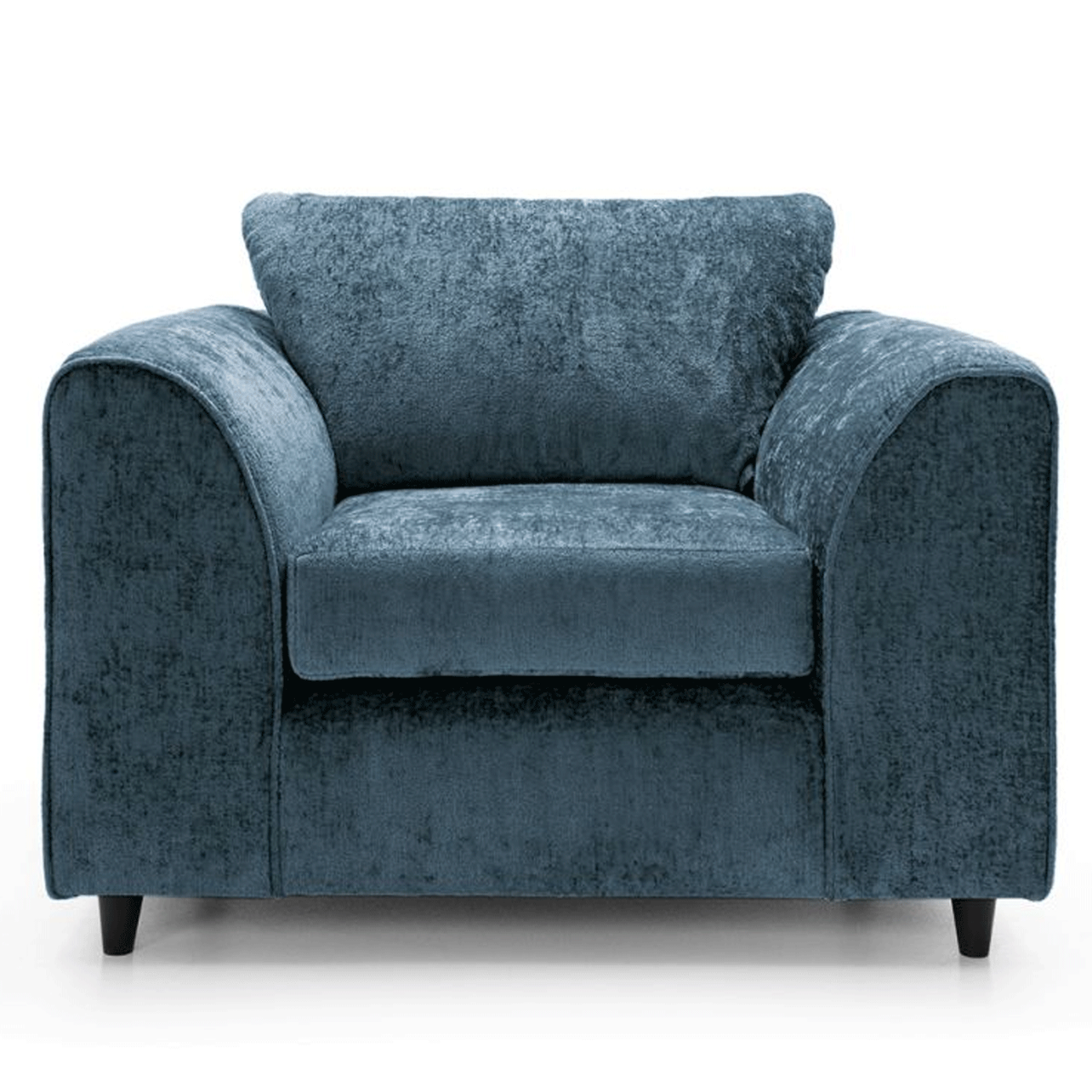 GILLIVER Crushed Chenille Fabric Armchair - Dark Blue