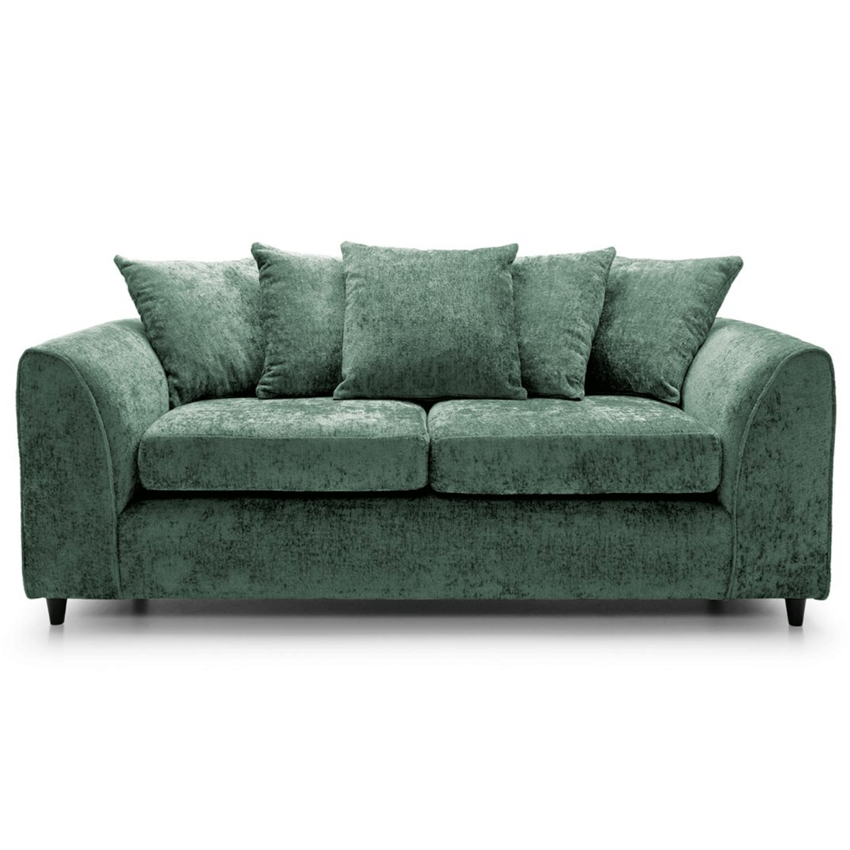 GILLIVER Crushed Chenille Fabric 3 Seater Scatterback Sofa - Rifle Green