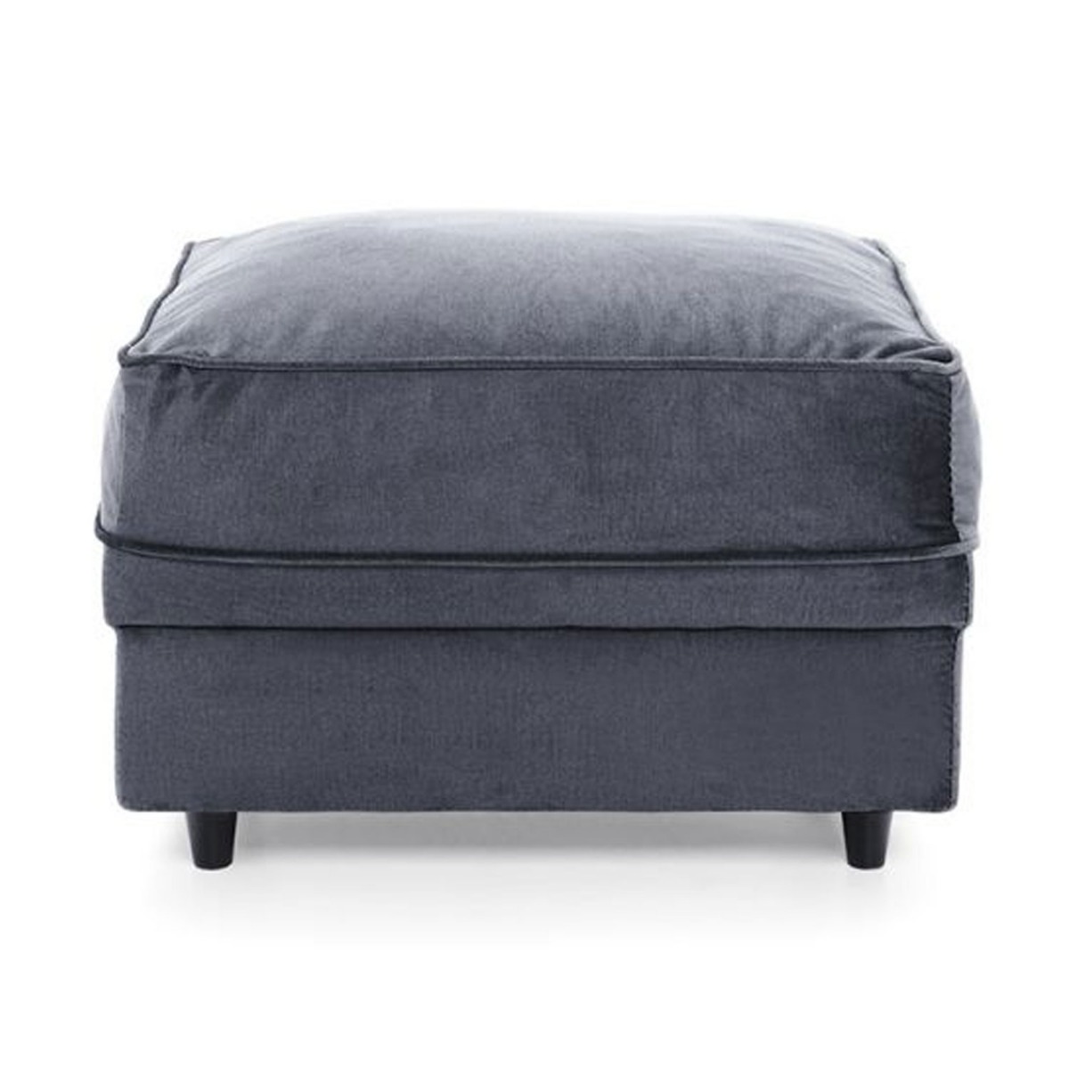 BETHAN Velvet Footstool - Dark Grey