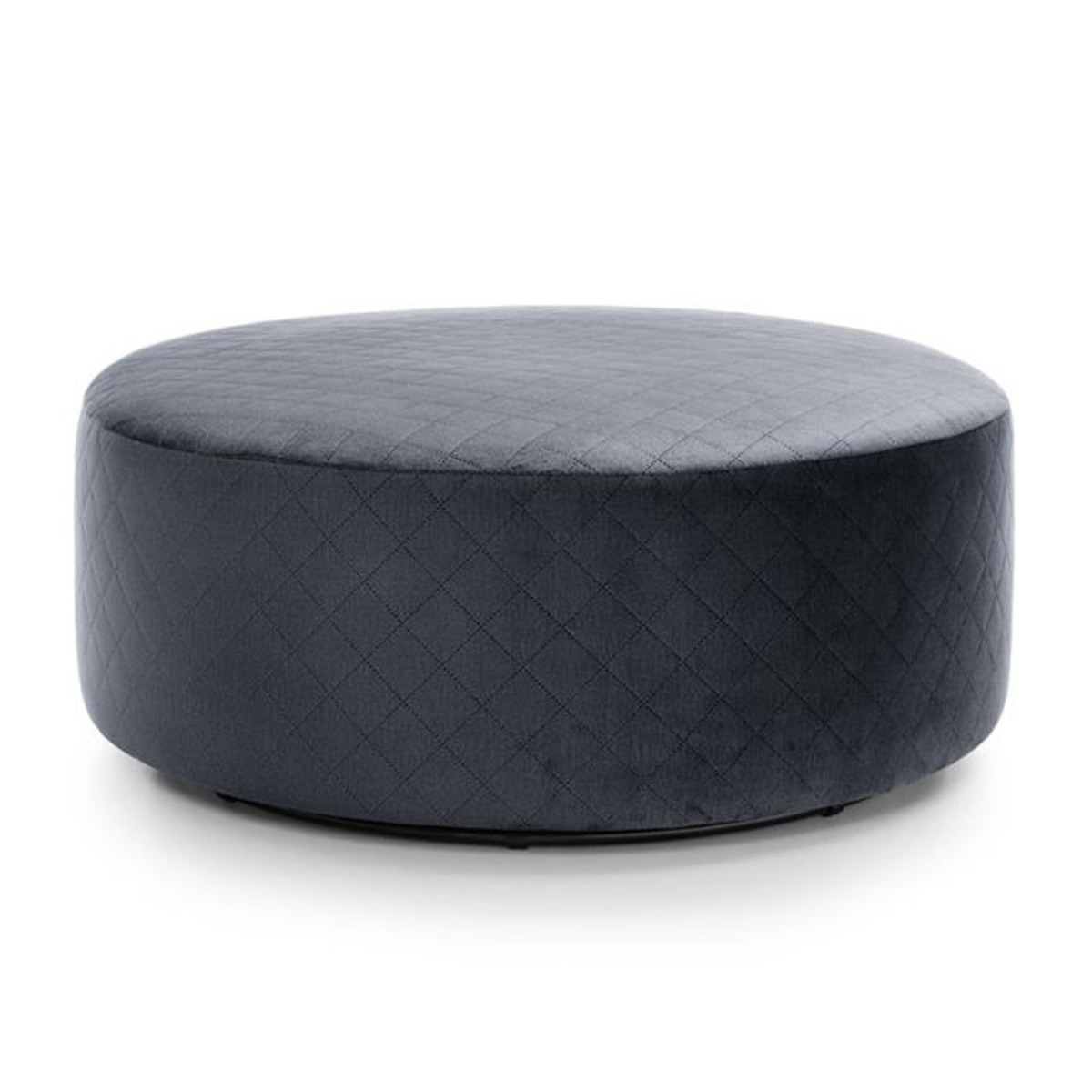 BETHAN Velvet Swivel Large Footstool - Dark Grey