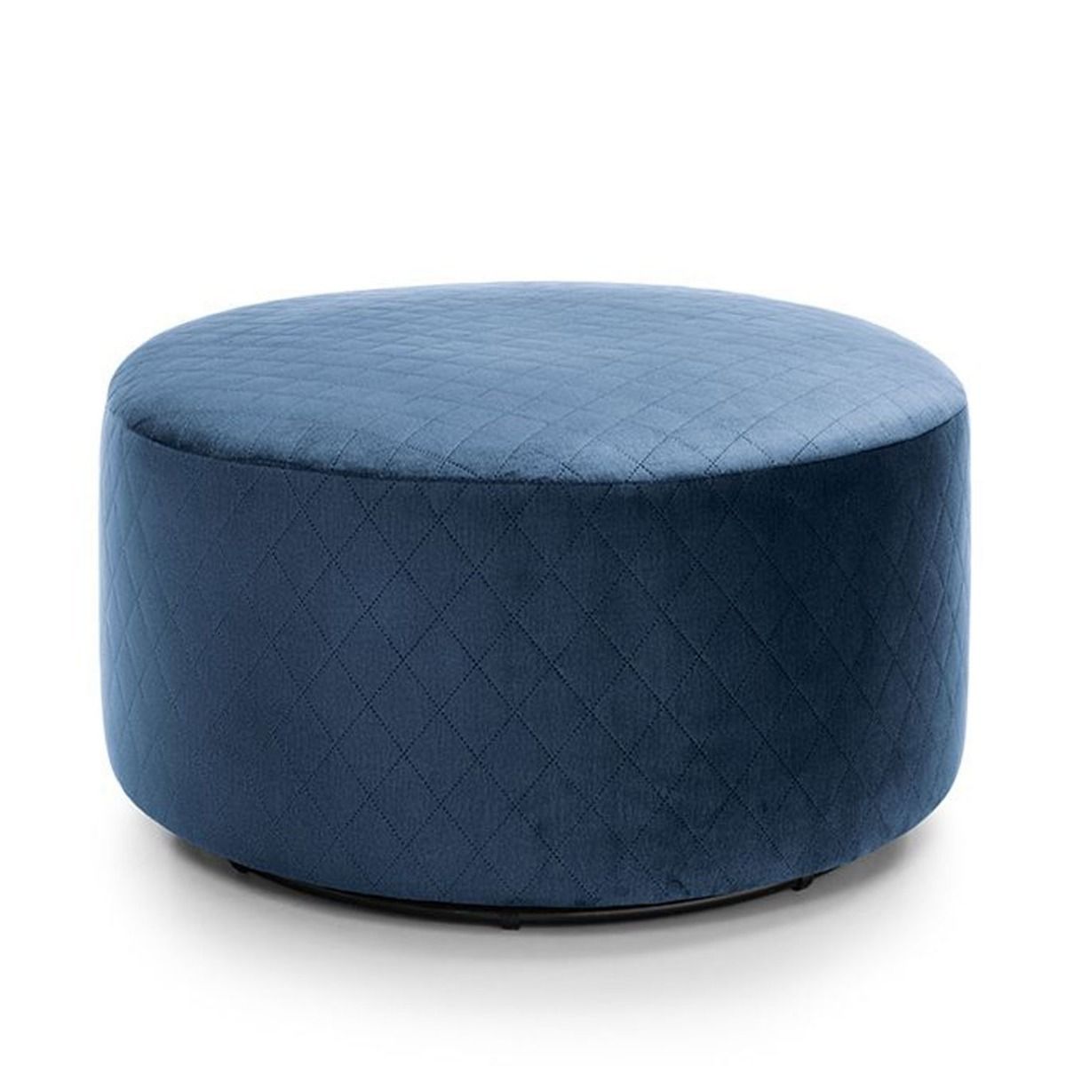 BETHAN Qulited Velvet Swivel Footstool - Dark Blue