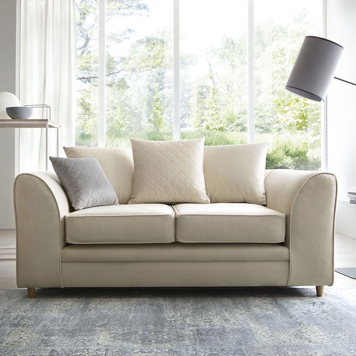 BETHAN Velvet 2 Seater Sofa - Cream