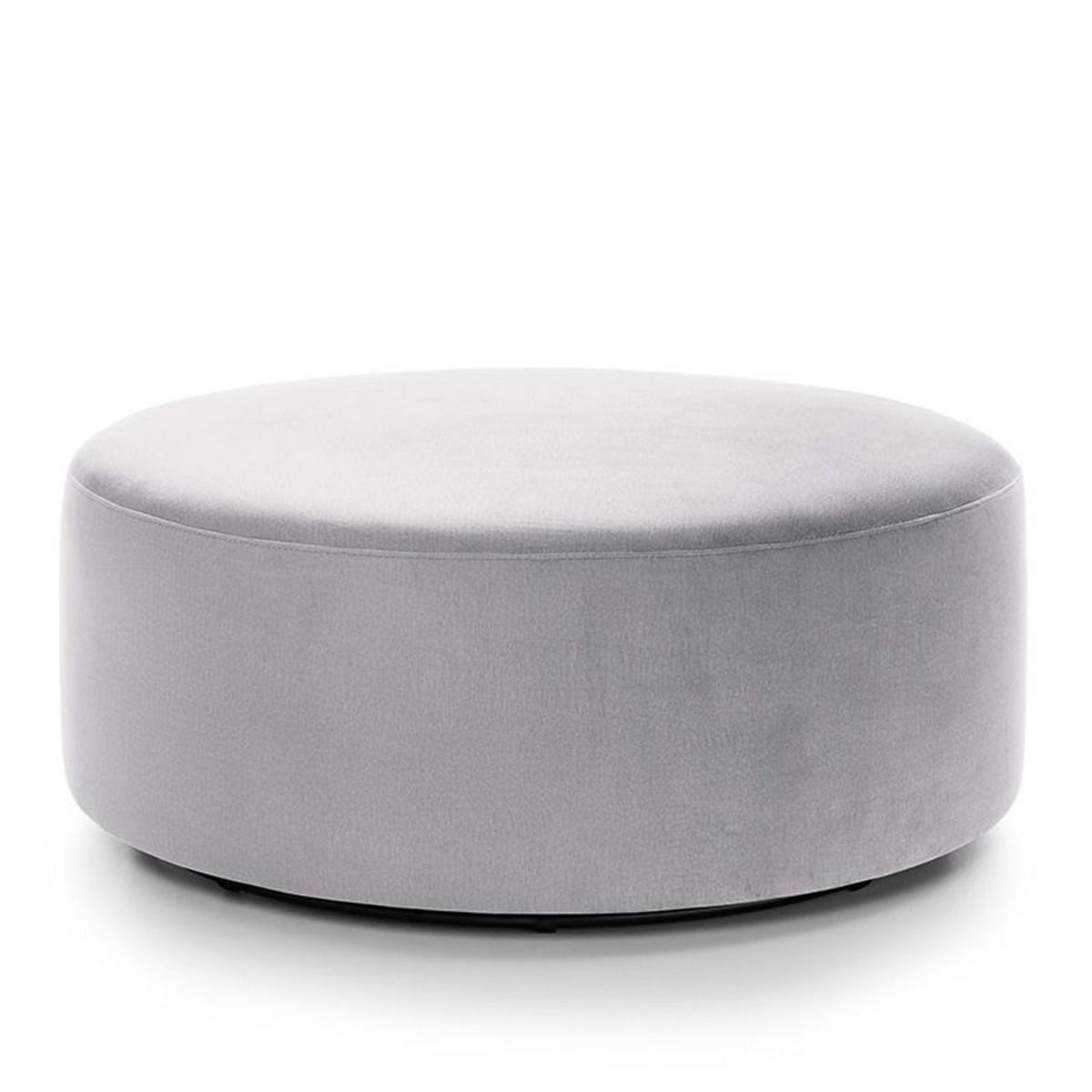 BETHAN Velvet Large Swivel Footstool - Light Grey