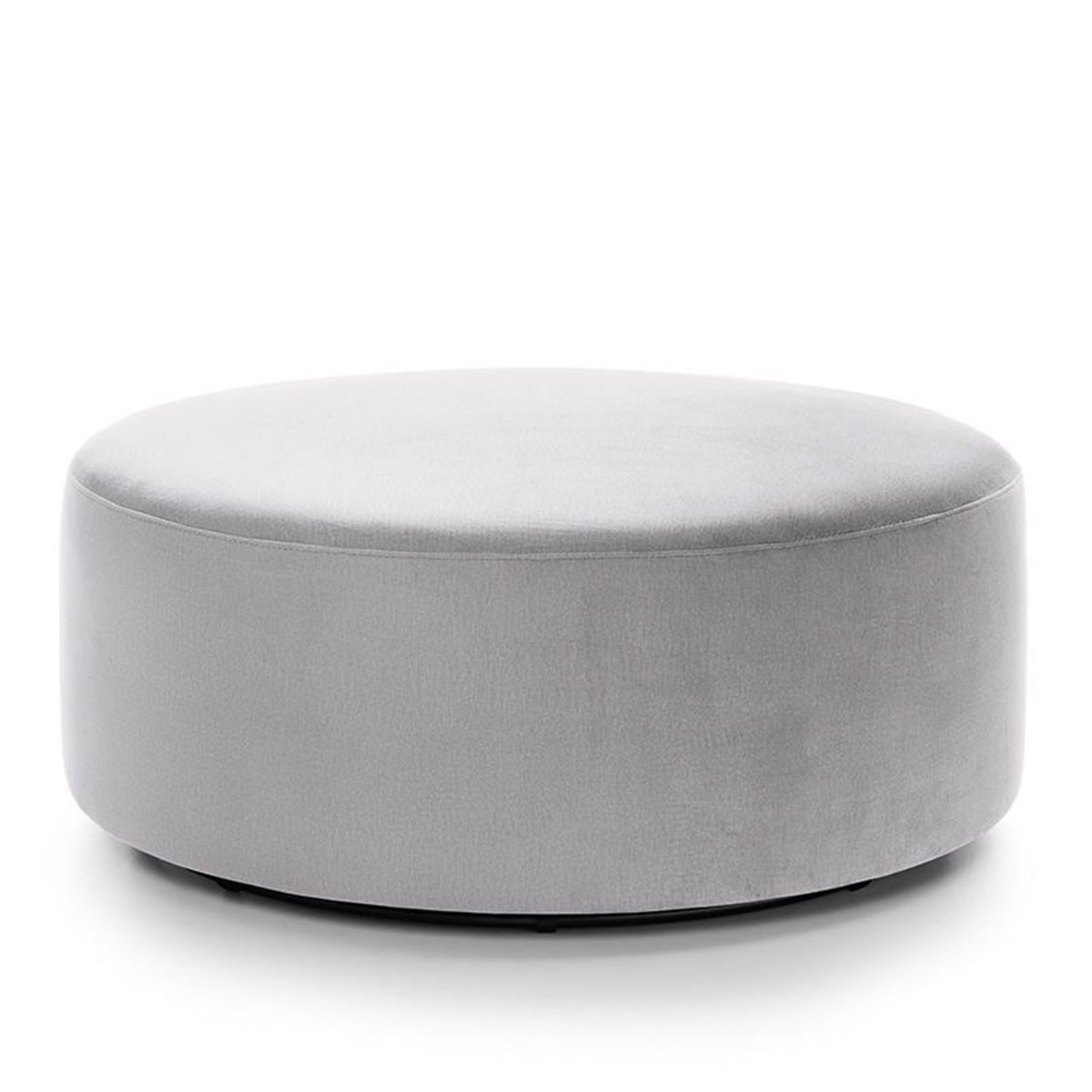 BETHAN Velvet Qulited Large Swivel Footstool - Light Grey