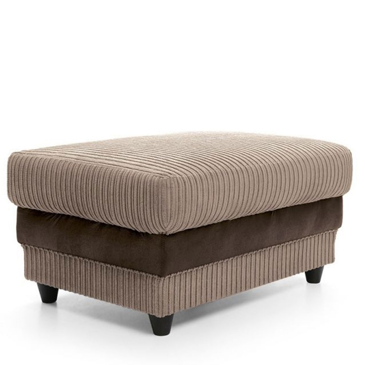 ERITREA Jumbo Cord Footstool - Brown and Beige