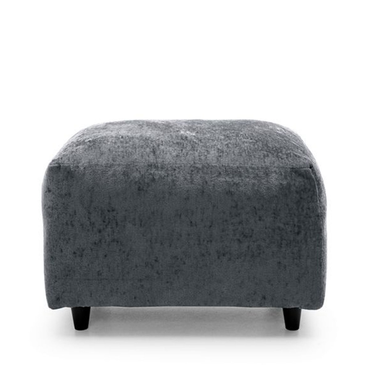 GILLIVER Crushed Chenille Fabric Footstool - Dark Grey