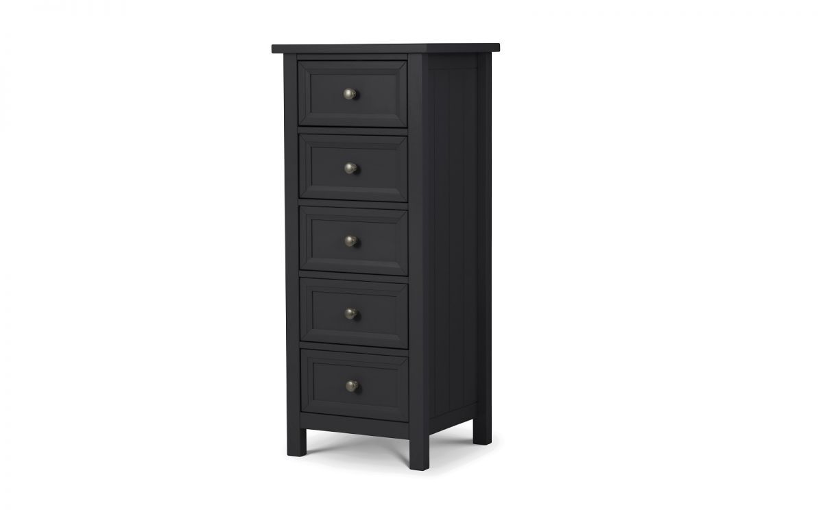 MALTON V Grey Chest of Drawers - Tallboy, Medium-sized, 5 Drawers