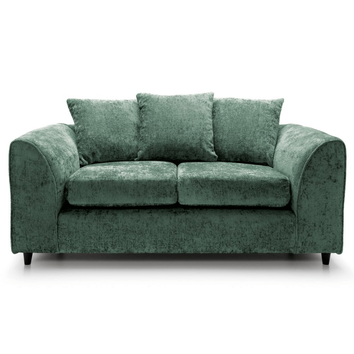 GILLIVER Crushed Chenille Fabric 2 Seater Scatterback Sofa - Rifle Green