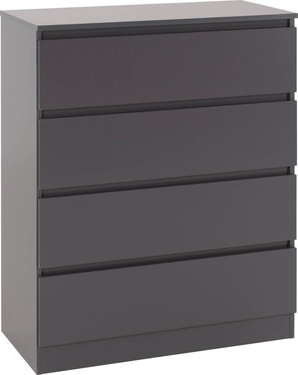 MALDEN Grey Chest of Drawers - Medium-sized, 4 Drawers