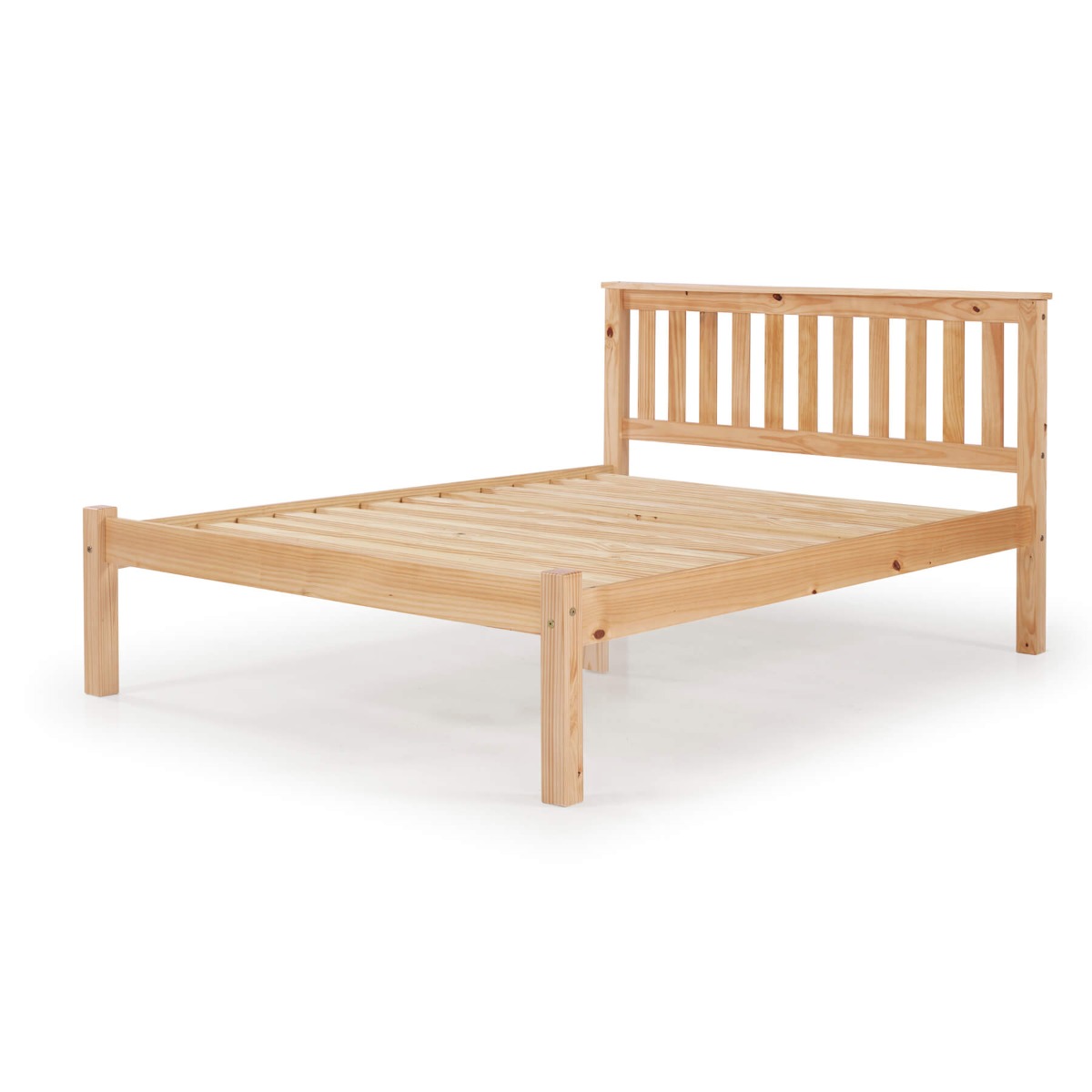 Chandler Classic Solid Pine Wooden Bed Frame with Low Footboard in Antique - Small Double
