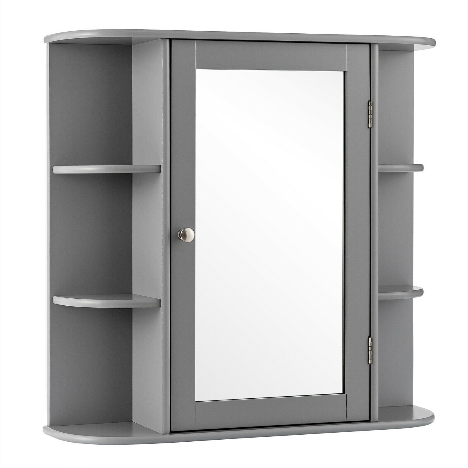 Bathroom Cabinet - 3-Tier Mirrored Wall Mounted Bathroom Cabinet-Grey