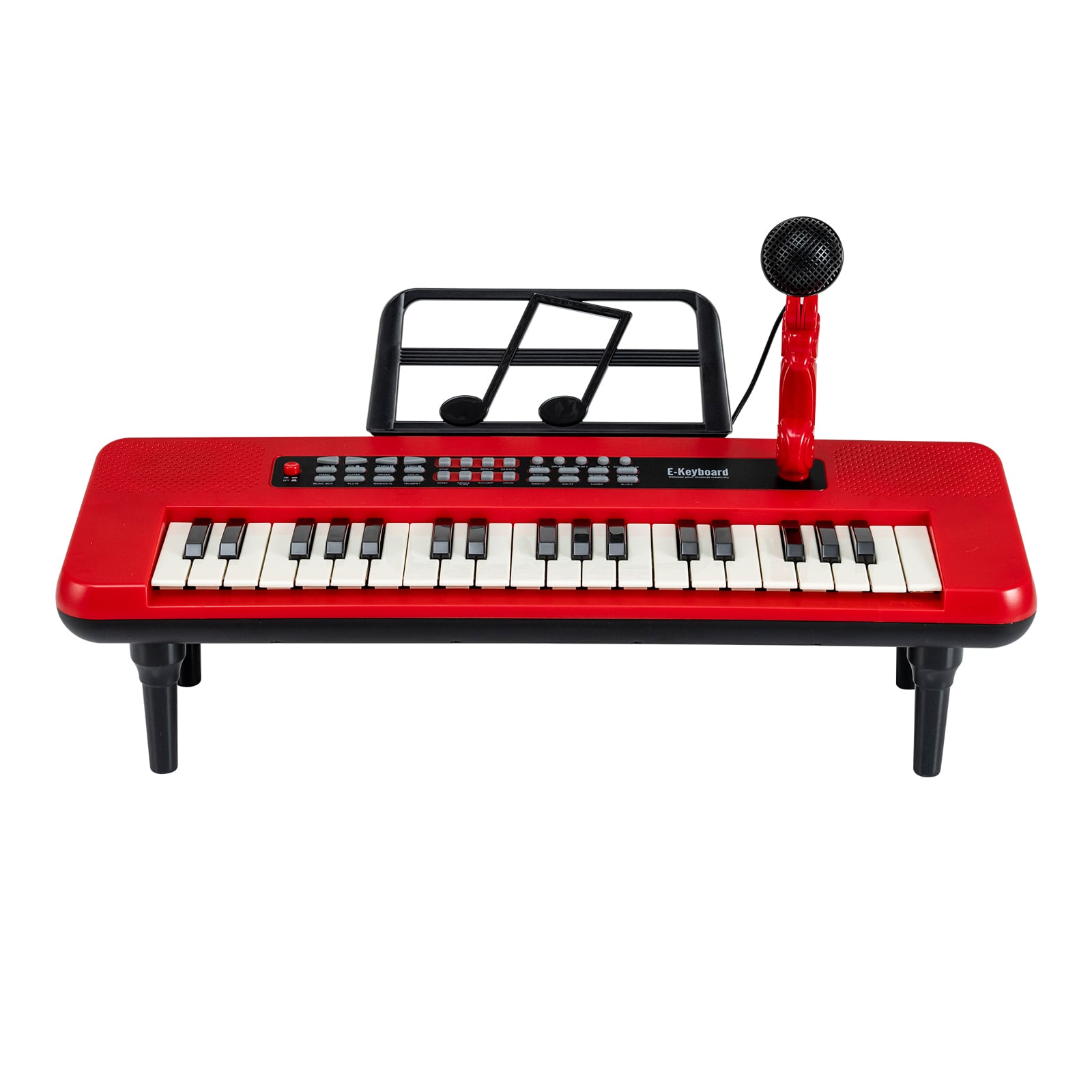 SOREX 37 Keys Kids Portable Piano Keyboard with Microphone and Music Stand-Red