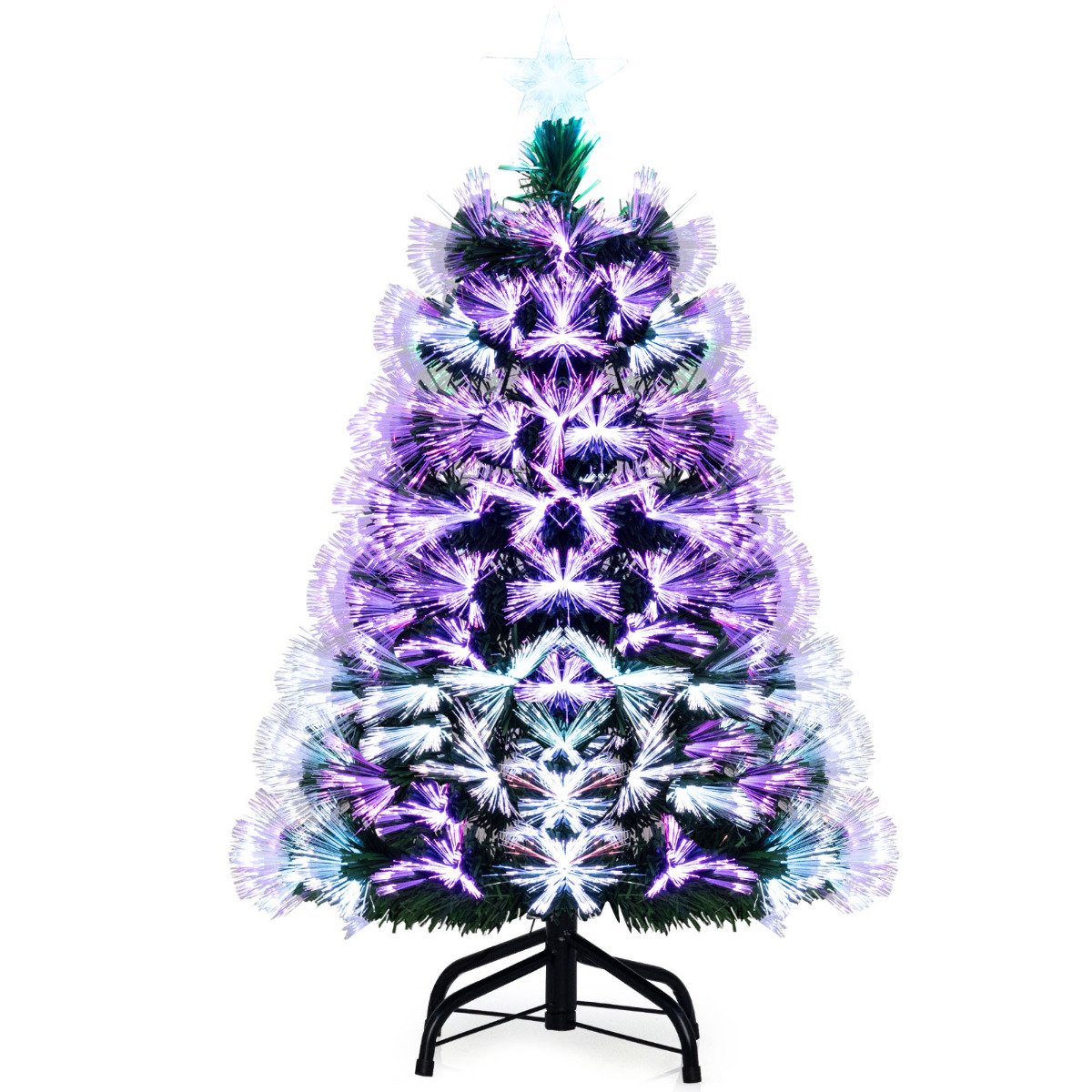 Pre-lit Fibre Optic Artificial Christmas Tree with 93 Tips - 3 ft