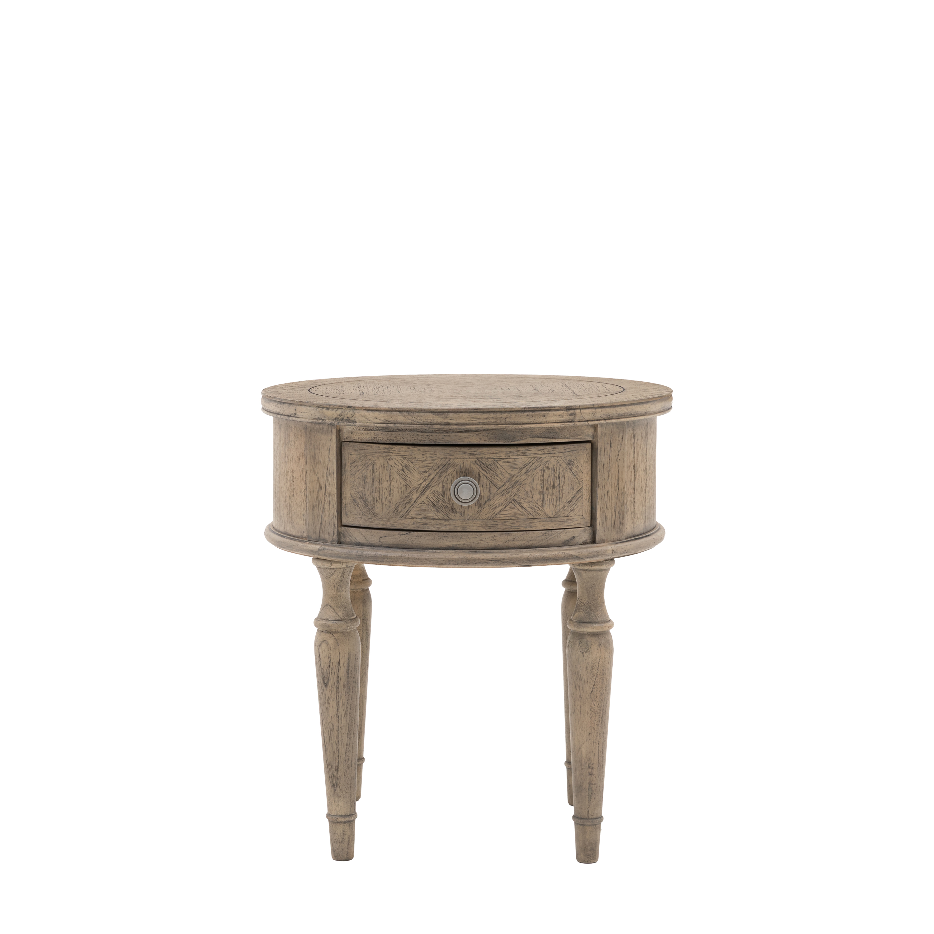 OAKLEIGH Round 1 Drawer Side Table - Oak