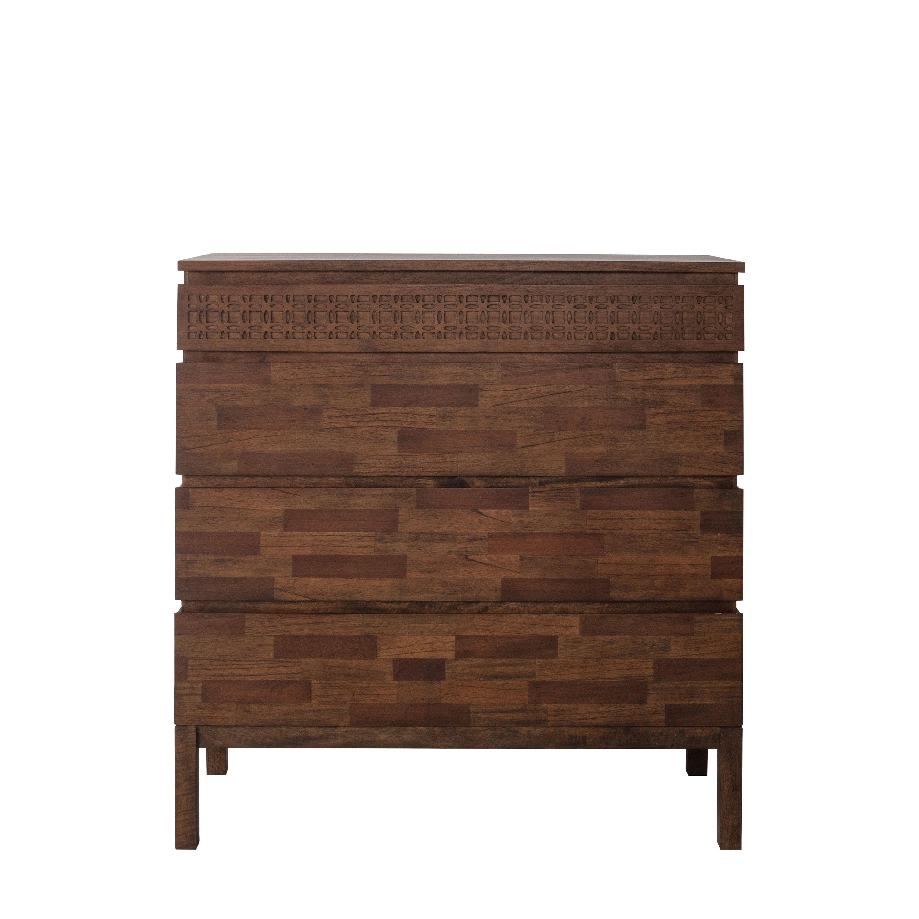 ASHWELL Walnut Finish Chest of Drawers - Medium-sized, 4 Drawers