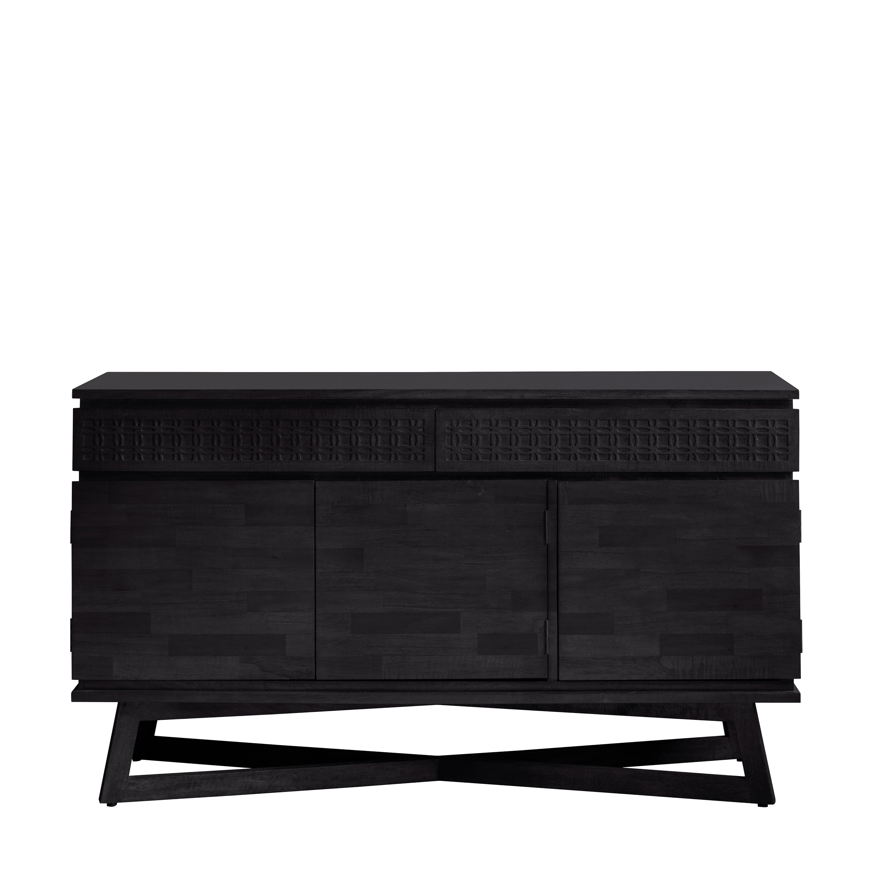ASHWELL - Black 3 Door 2 Drawer Sideboard