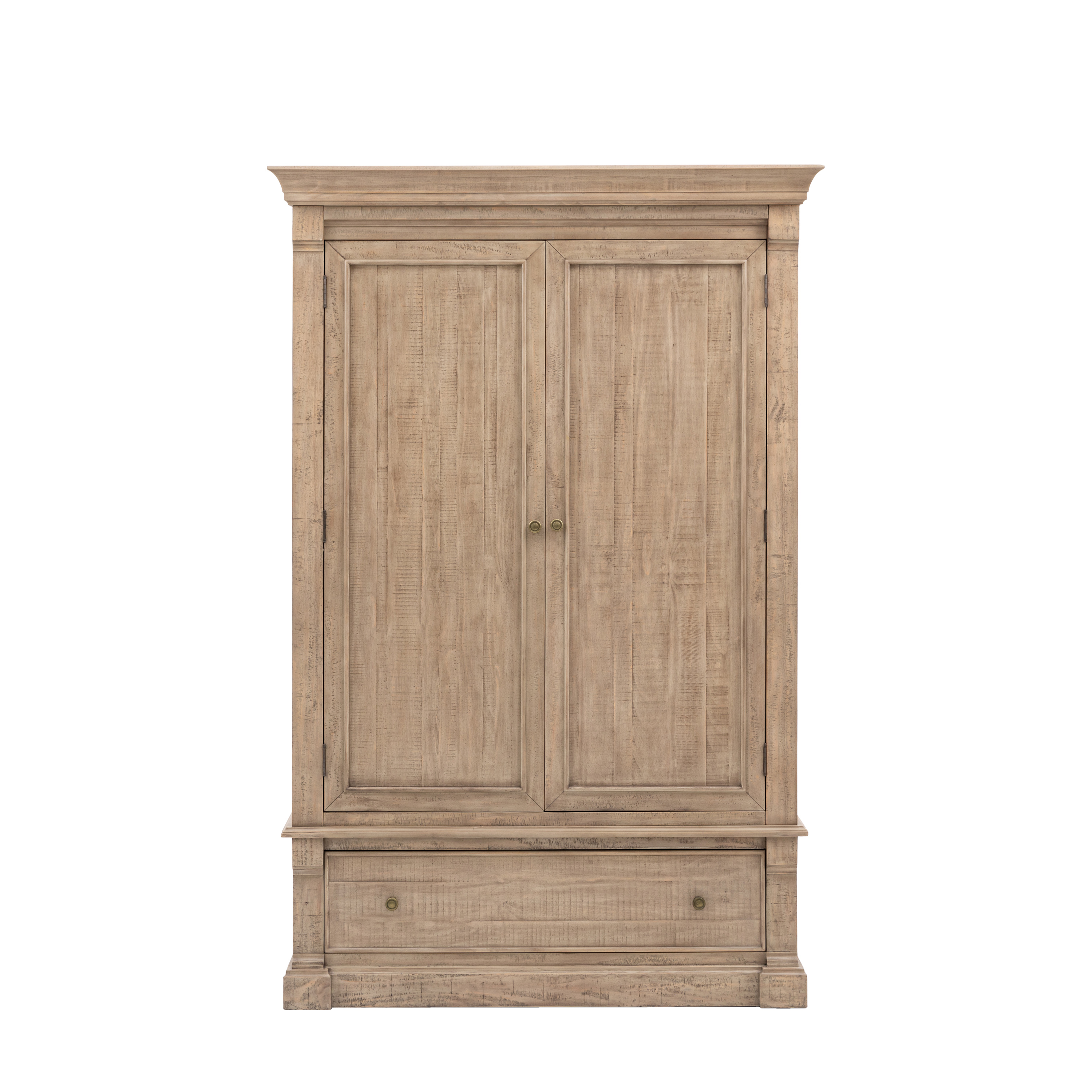 BRIXTON 2 Door Wardrobe with 1 Drawer Light Oak - 140cm