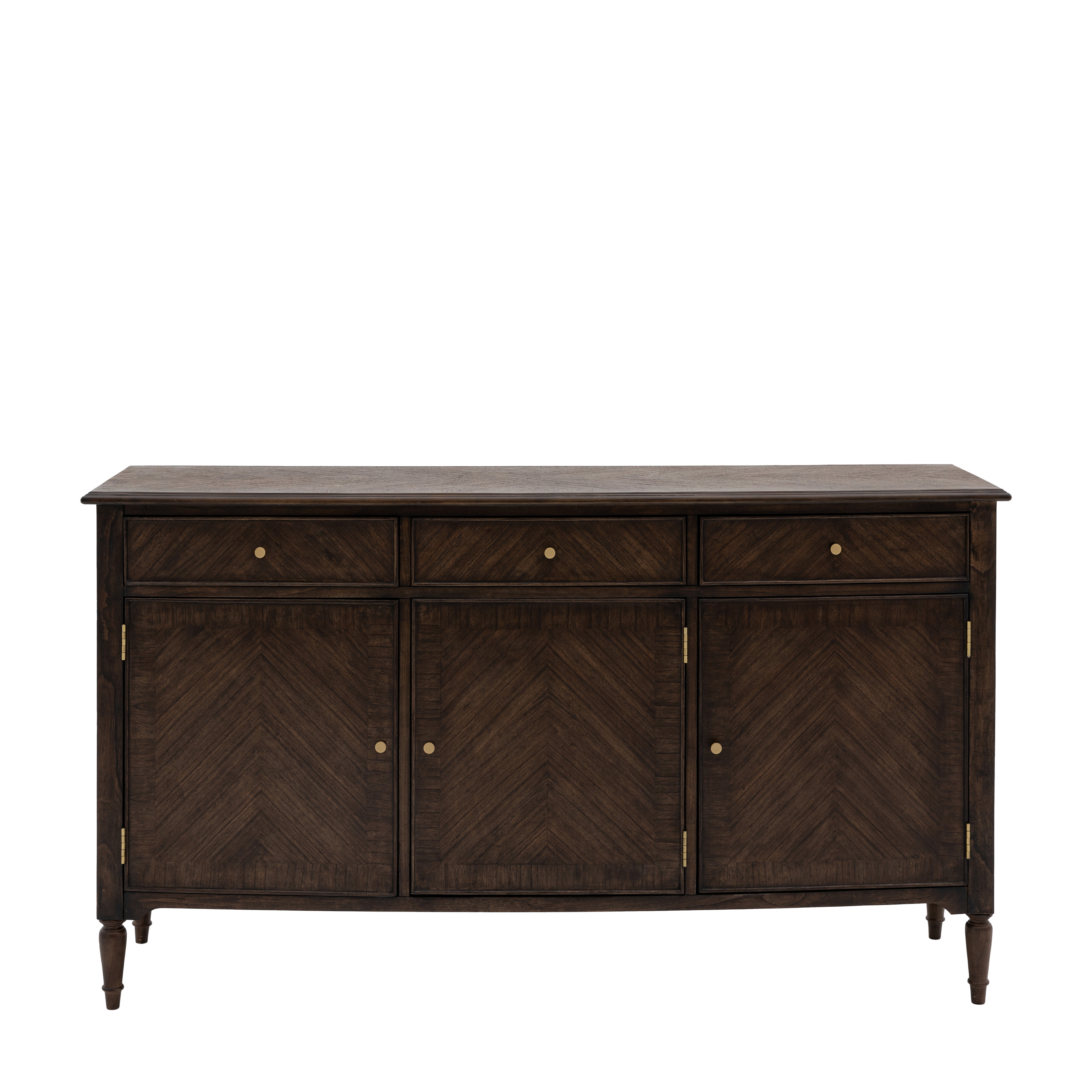 WHITCOMBE 3 Door 3 Drawer Sideboard - Dark Oak
