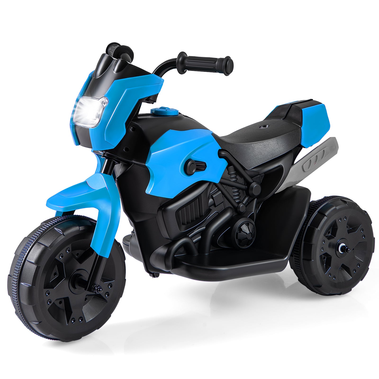 QVARO 6V Kids 3-Wheel Ride-On Motorbike with LED Light-Navy