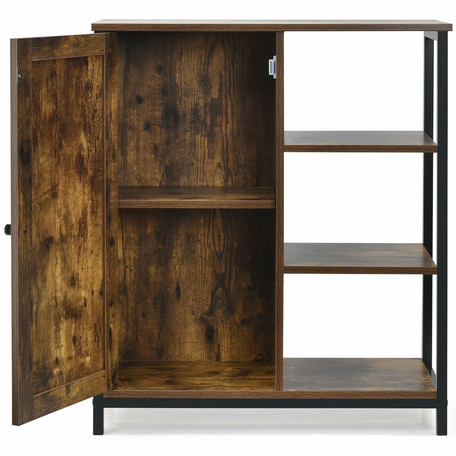 Sideboard - Industrial Styled Freestanding Storage Cupboard with 3 Side Shelves