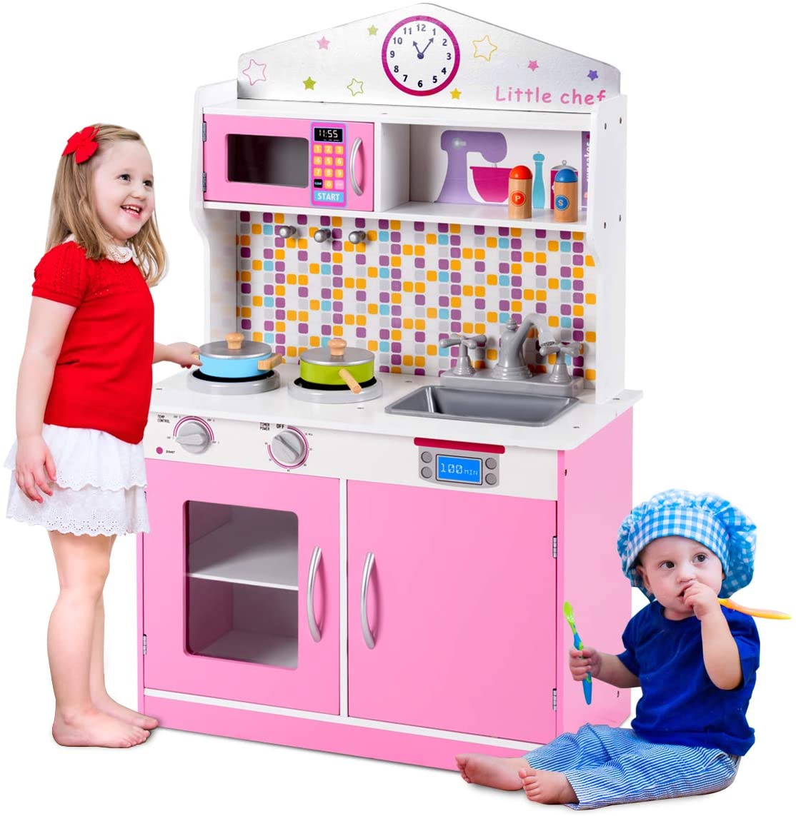 Kids Kitchen Toy - Kids Cooking Pretend Play Toy Set