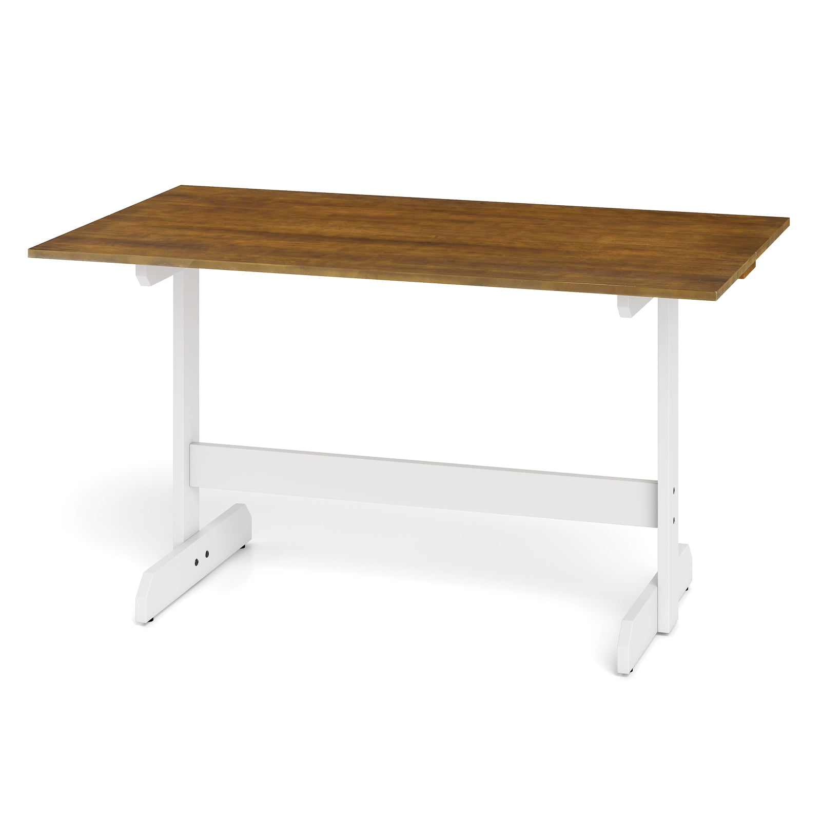 Rectangular Dining Table with Wood Trestle Base-Walnut