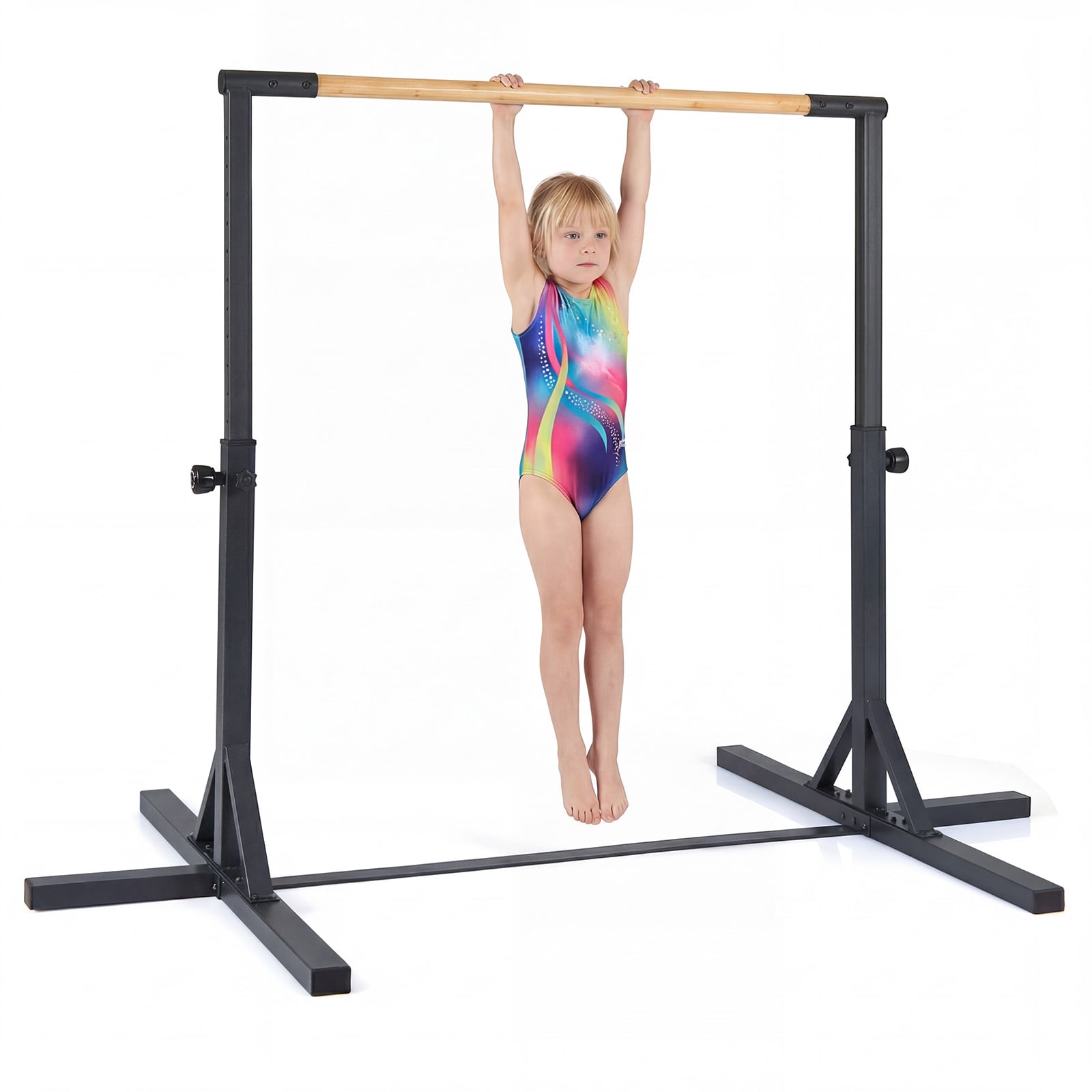 FIROX Adjustable Gymnastics Bar with 12 Height Levels-Black
