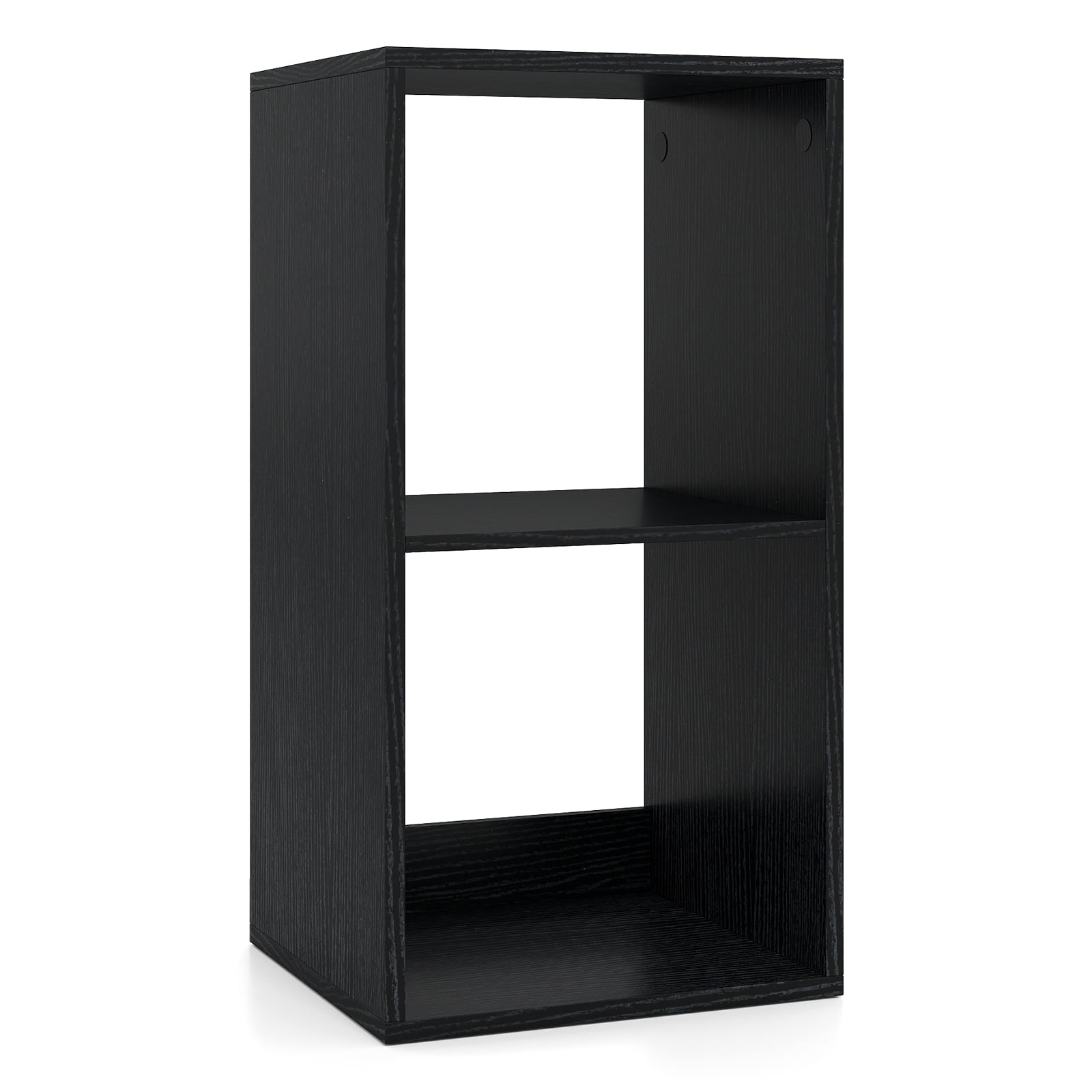 NESTRO Open Back 2-tier Bookshelf with Anti-toppling Kit-Black