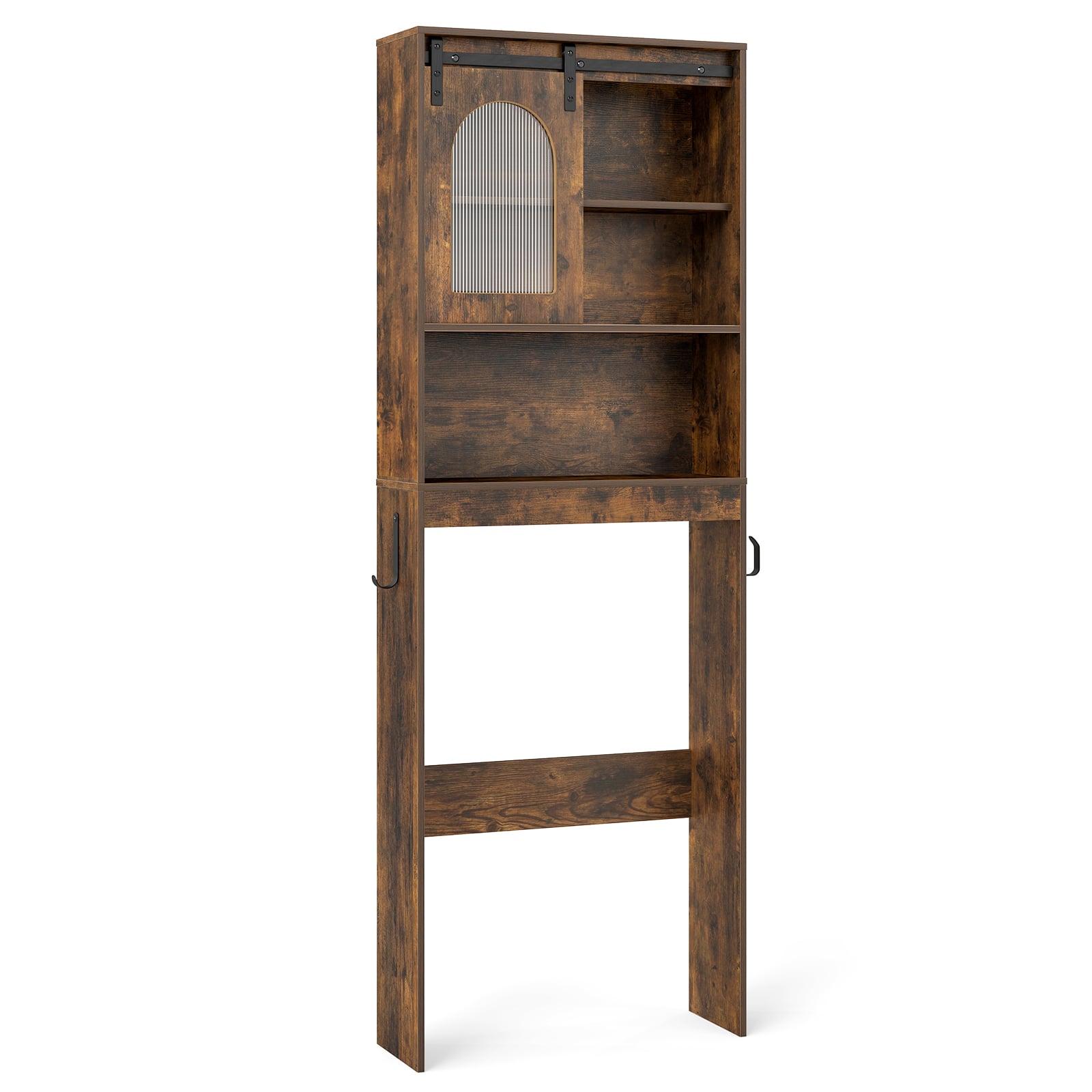 WVARO Over the Toilet Storage Cabinet with Toilet Paper Holder-Rustic Brown