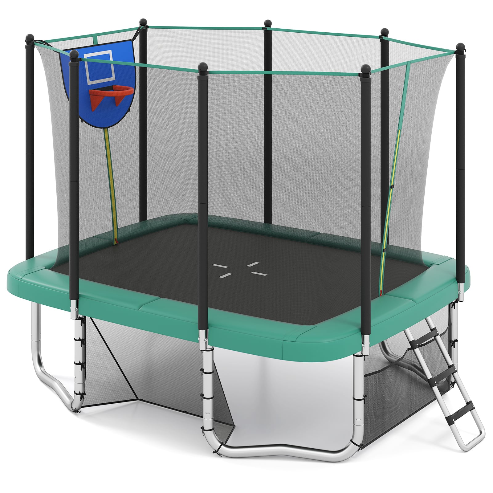 THORNIX Rectangle Outdoor Trampoline 317 x 255cm Backyard Trampoline-Green