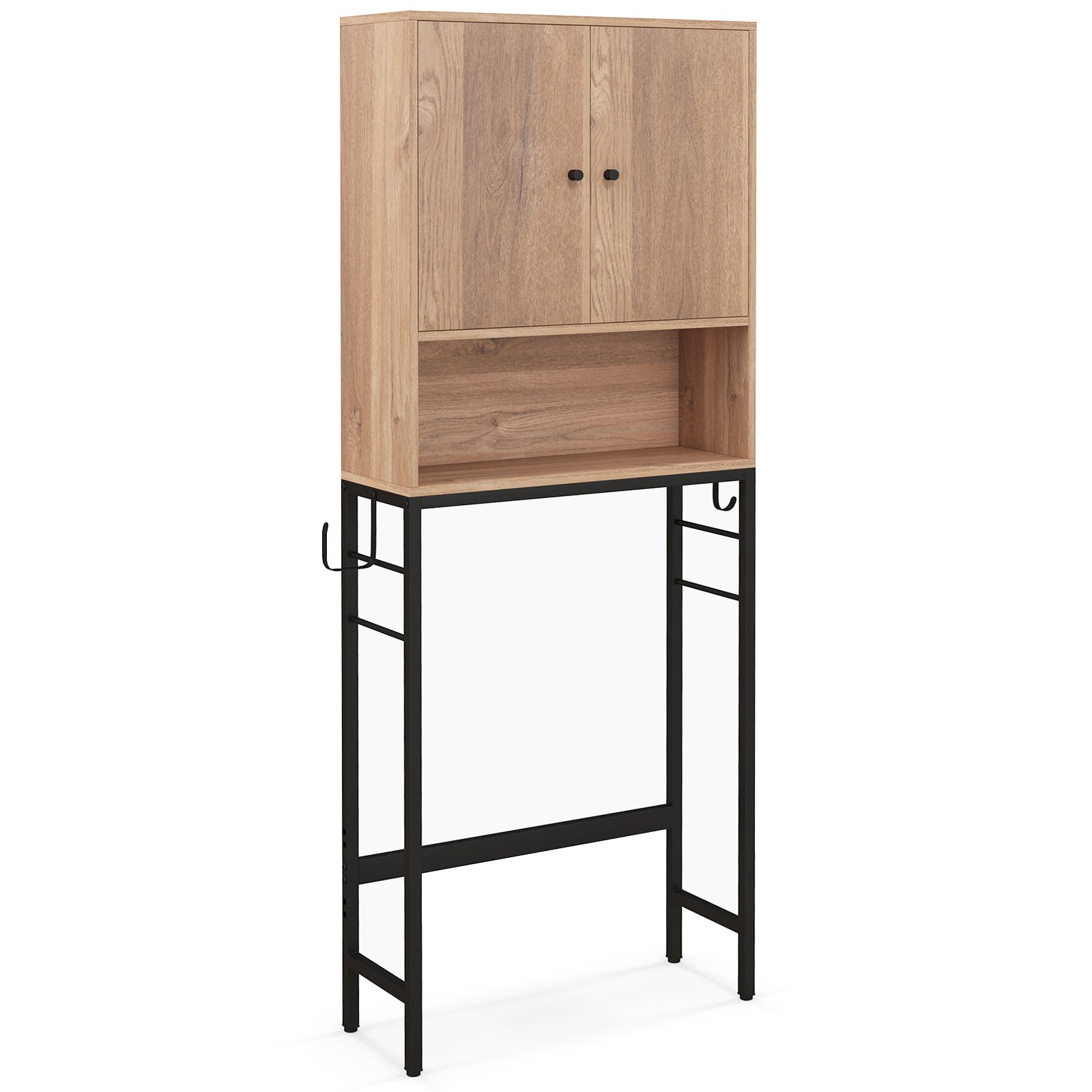 BRILLORA Over The Toilet Storage Cabinet with 2 Doors and Adjustable Shelf-Natural